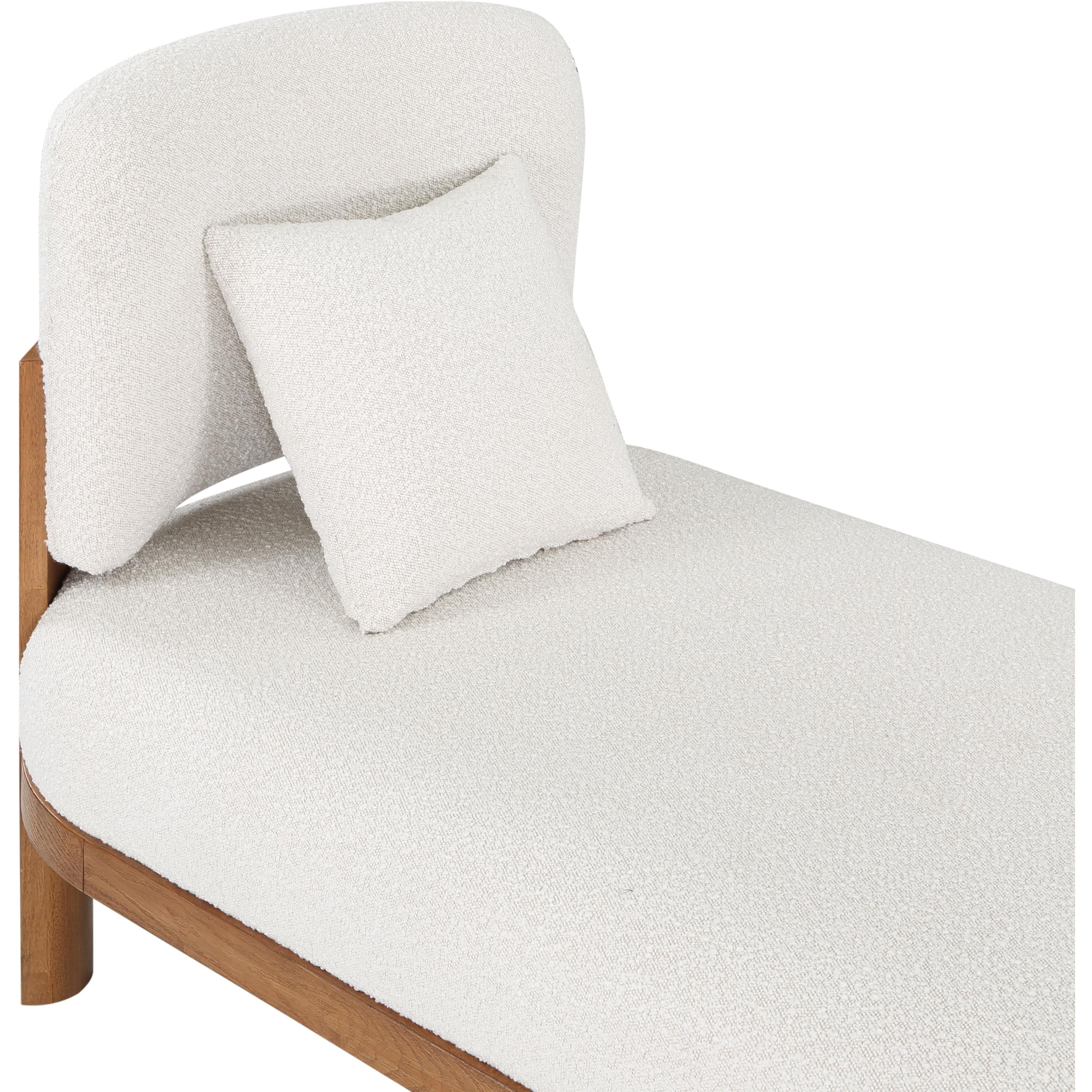 Meridian Maybourne Cream Boucle Fabric Chaise/Bench
