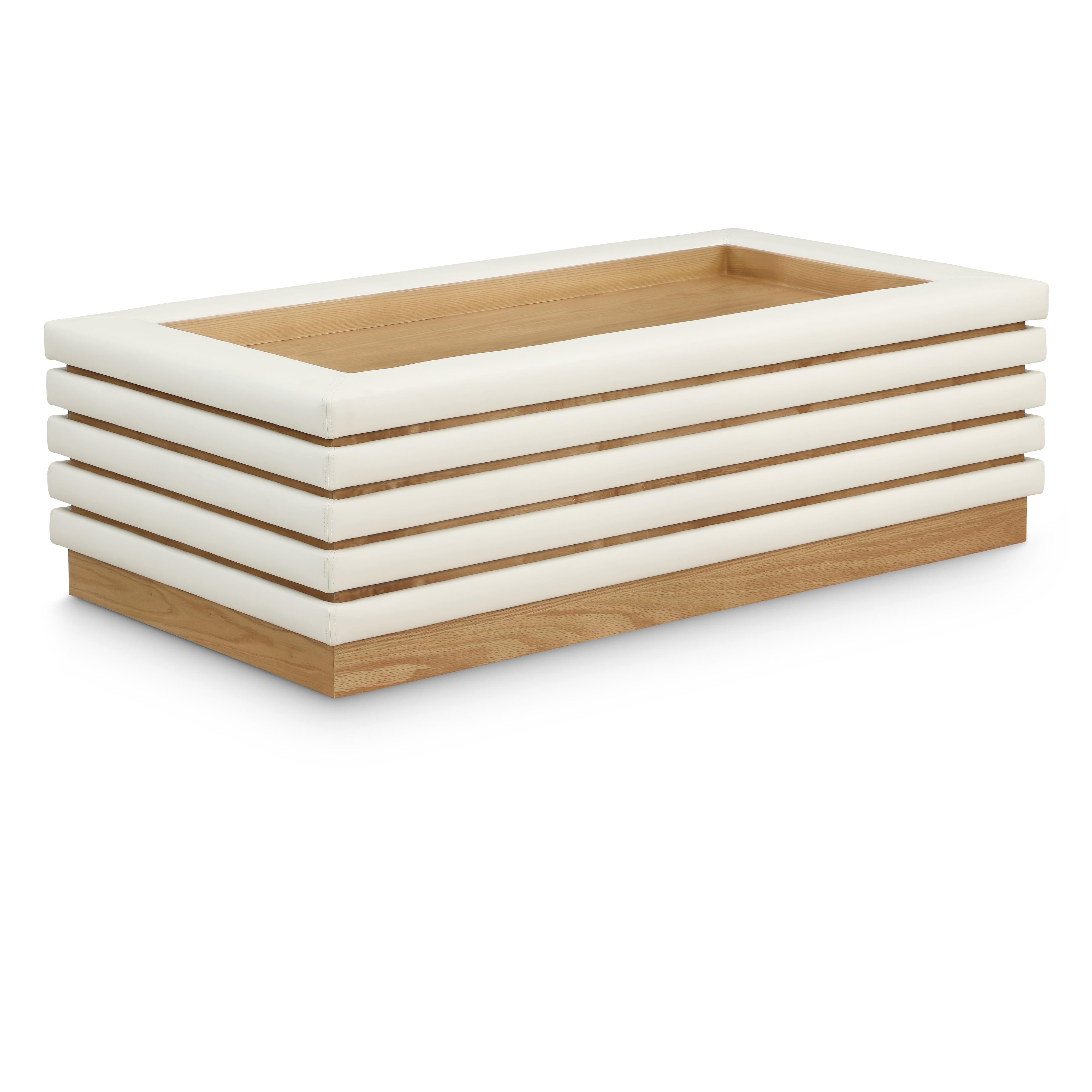 Meridian Rory Cream Vegan Leather Coffee Table