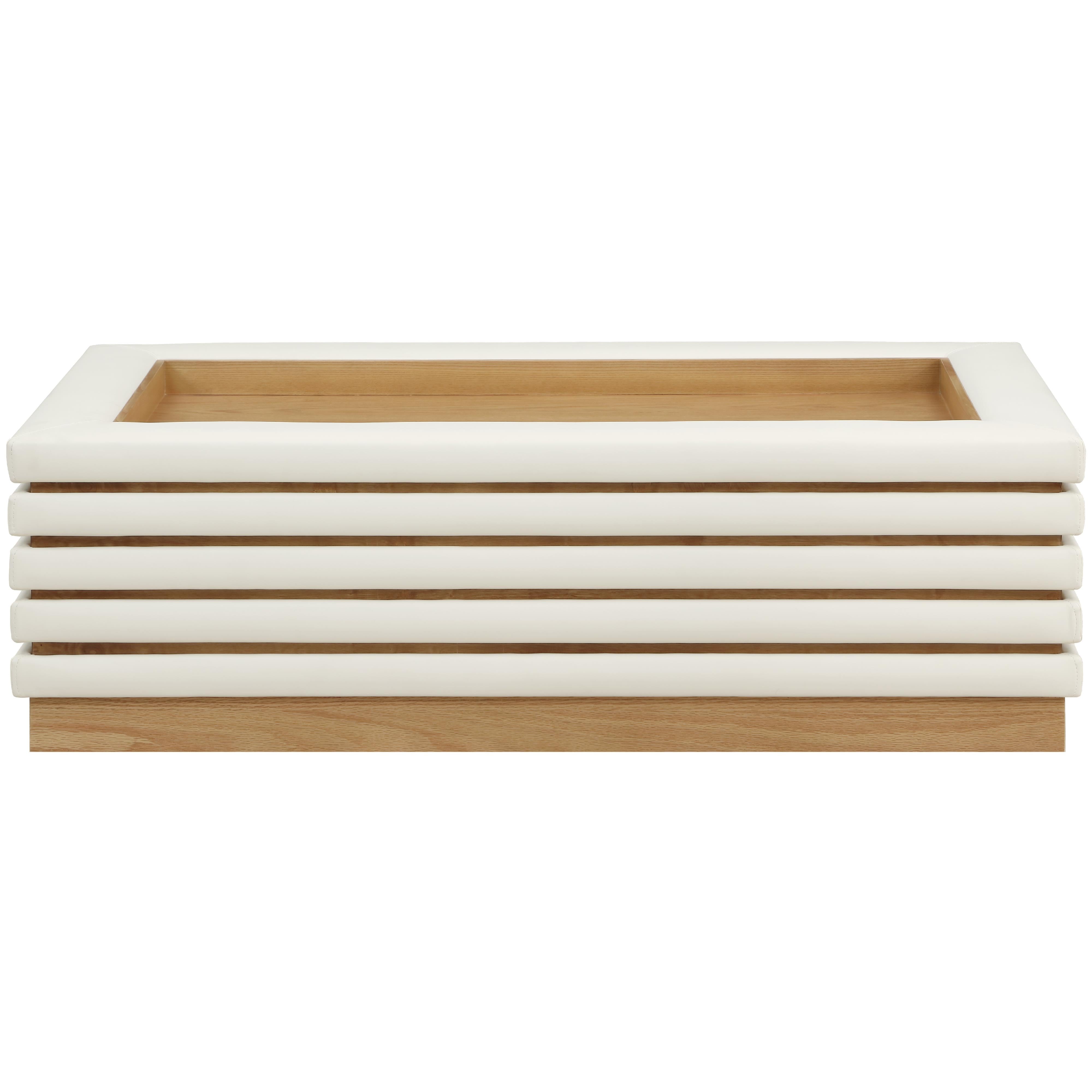 Meridian Rory Cream Vegan Leather Coffee Table