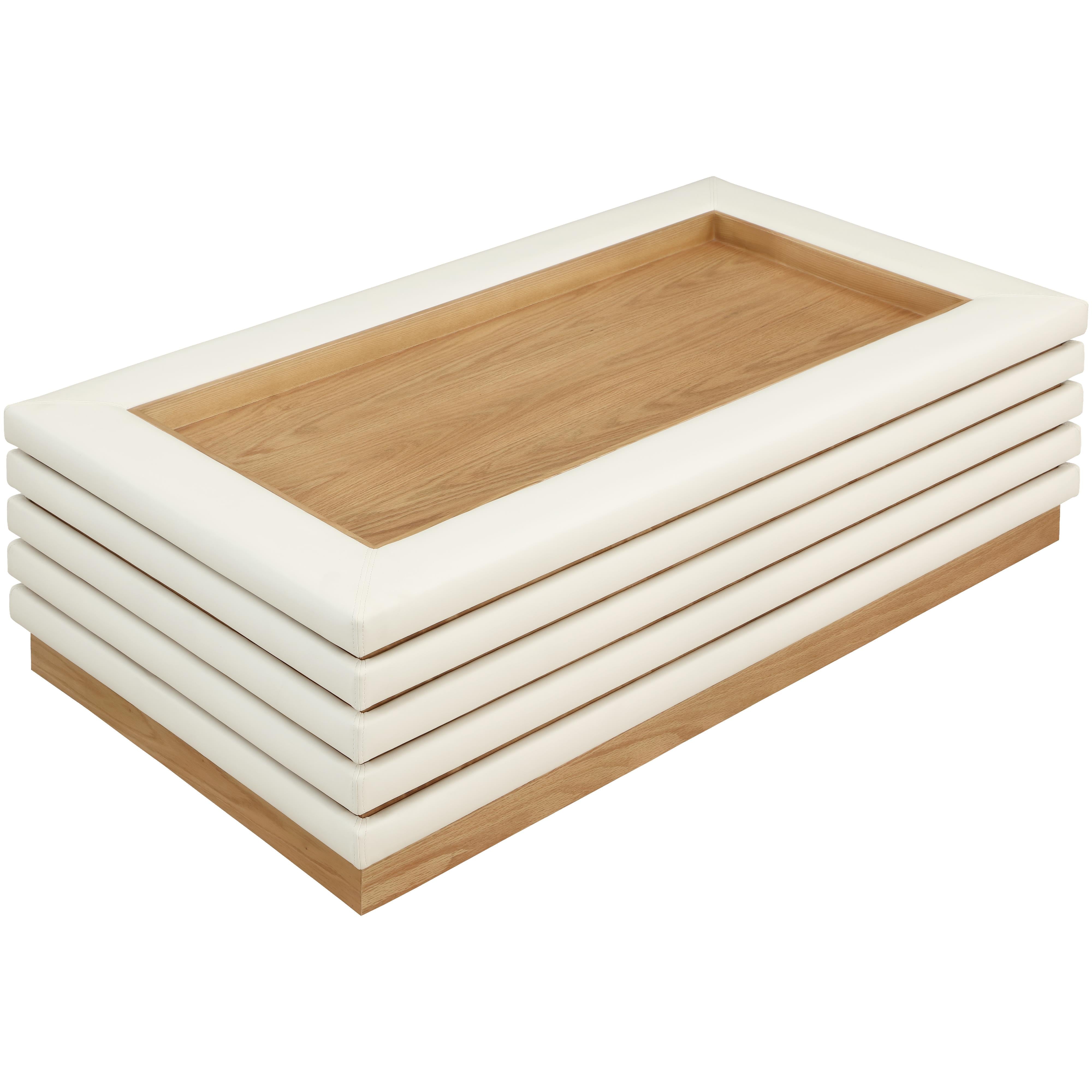 Meridian Rory Cream Vegan Leather Coffee Table