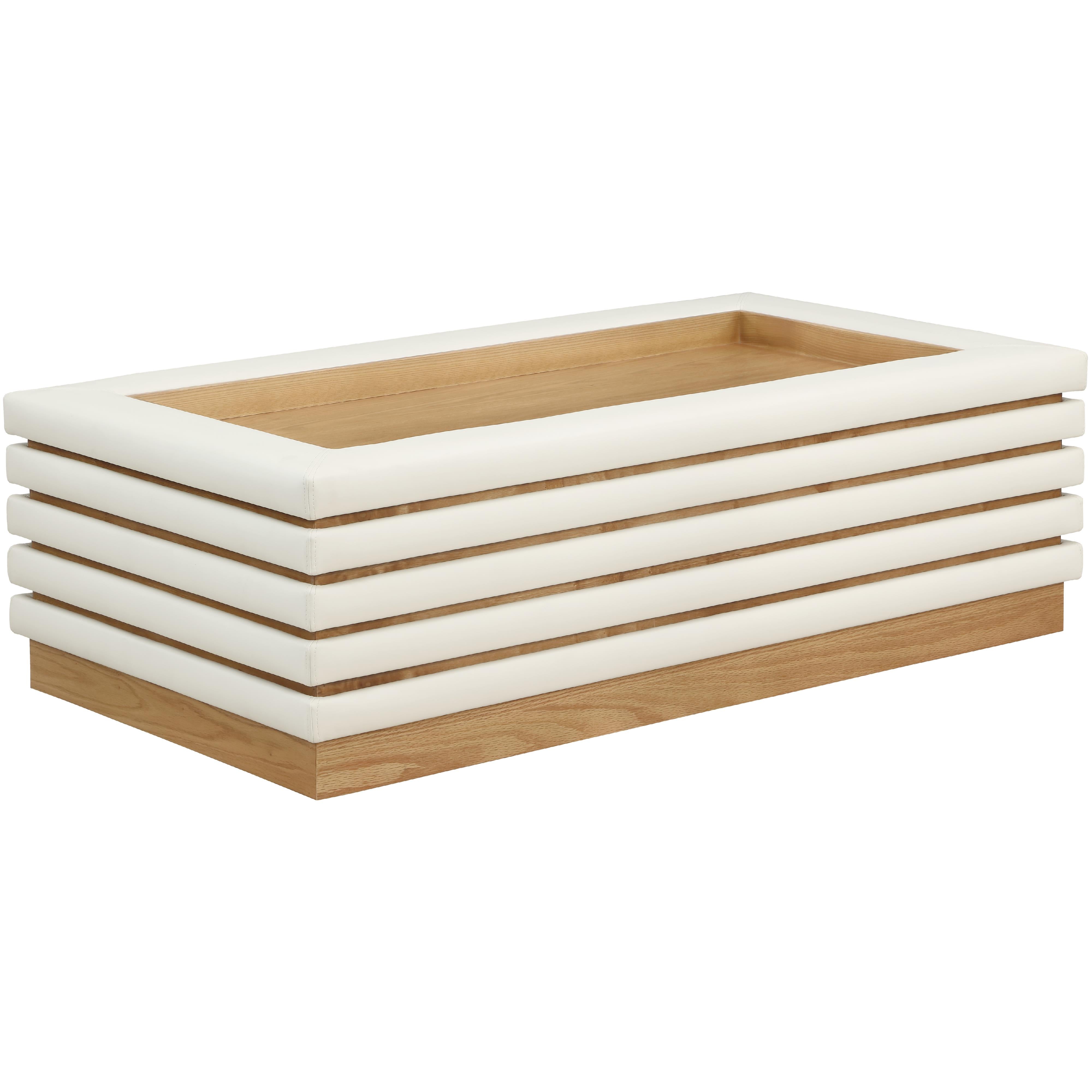Meridian Rory Cream Vegan Leather Coffee Table