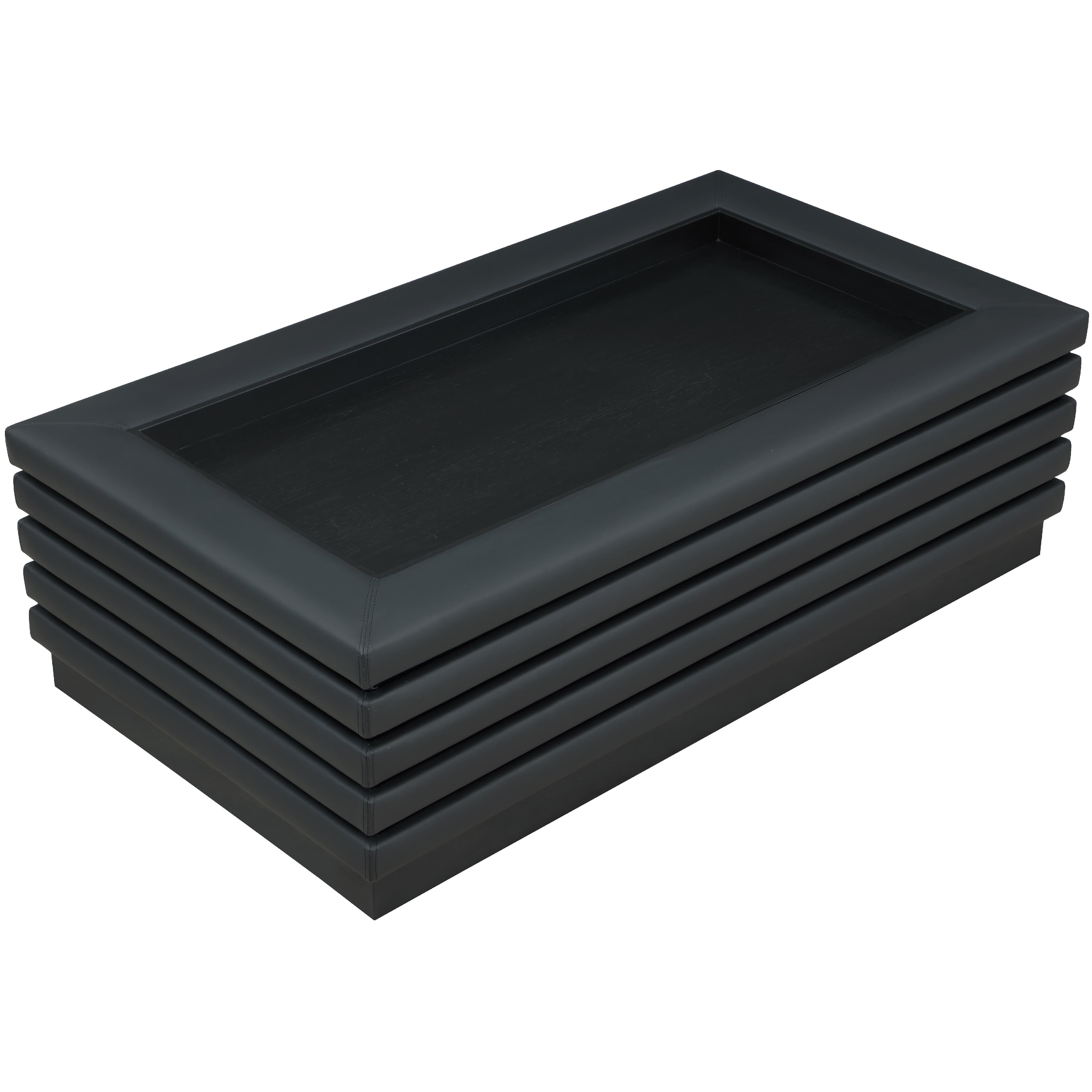 Meridian Rory Black Vegan Leather Coffee Table