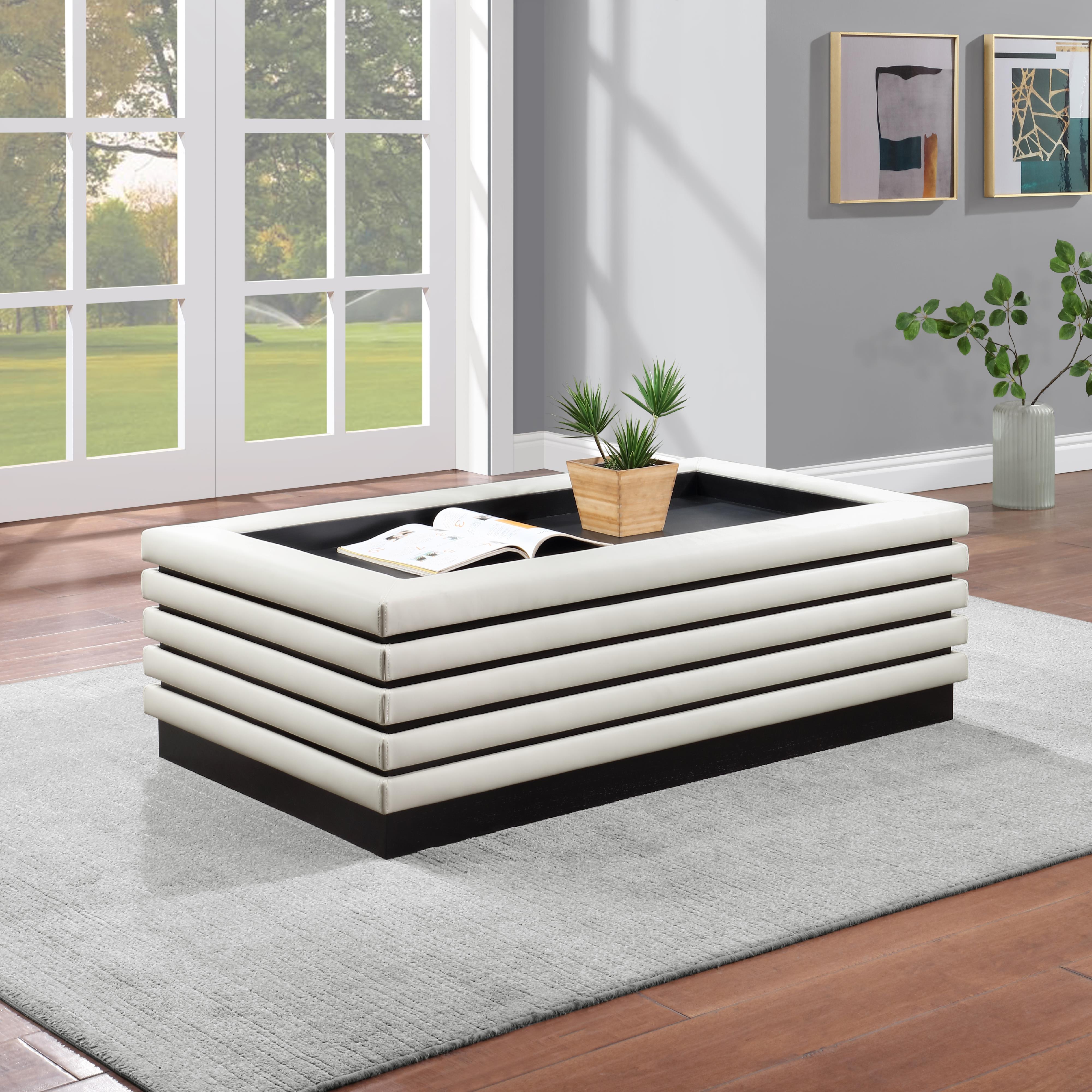 Meridian Rory Cream Vegan Leather Coffee Table