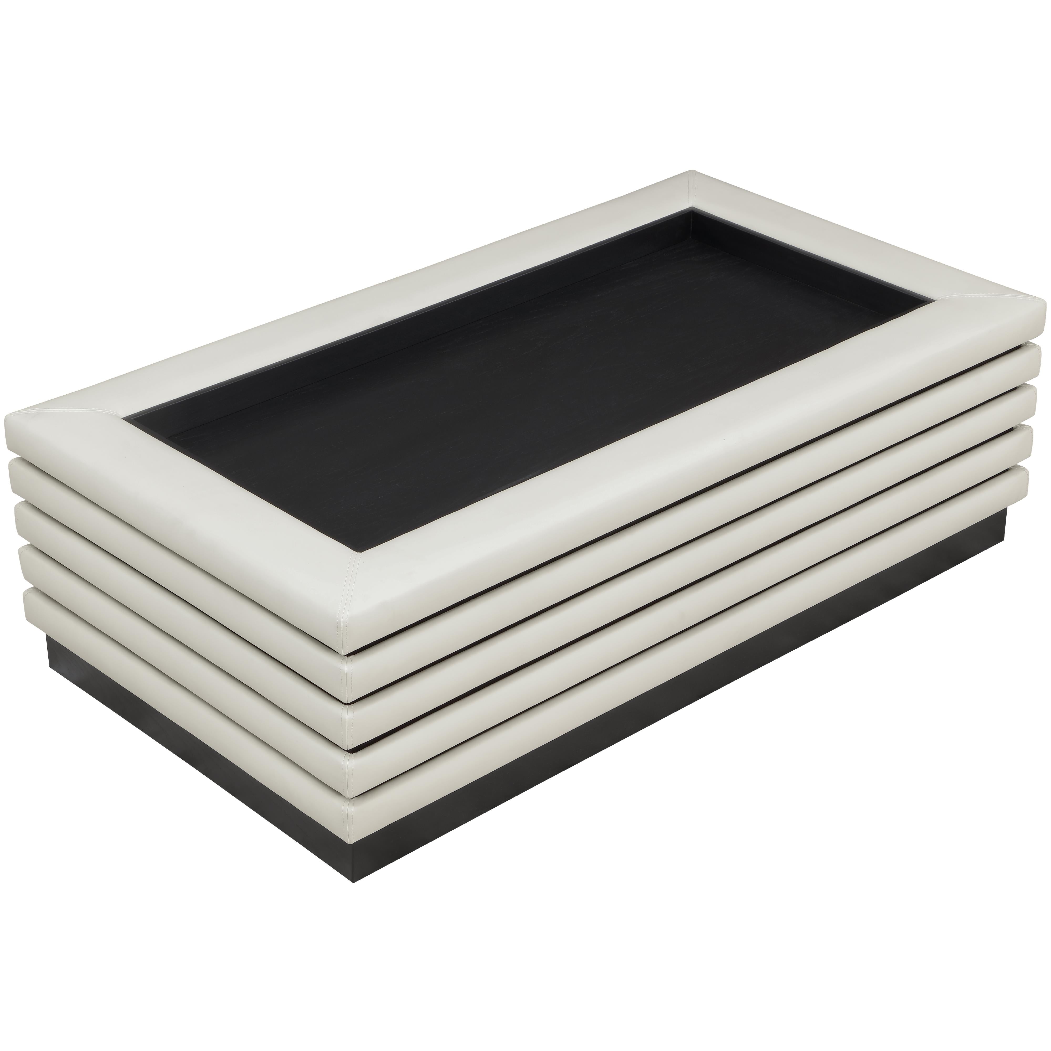 Meridian Rory Cream Vegan Leather Coffee Table