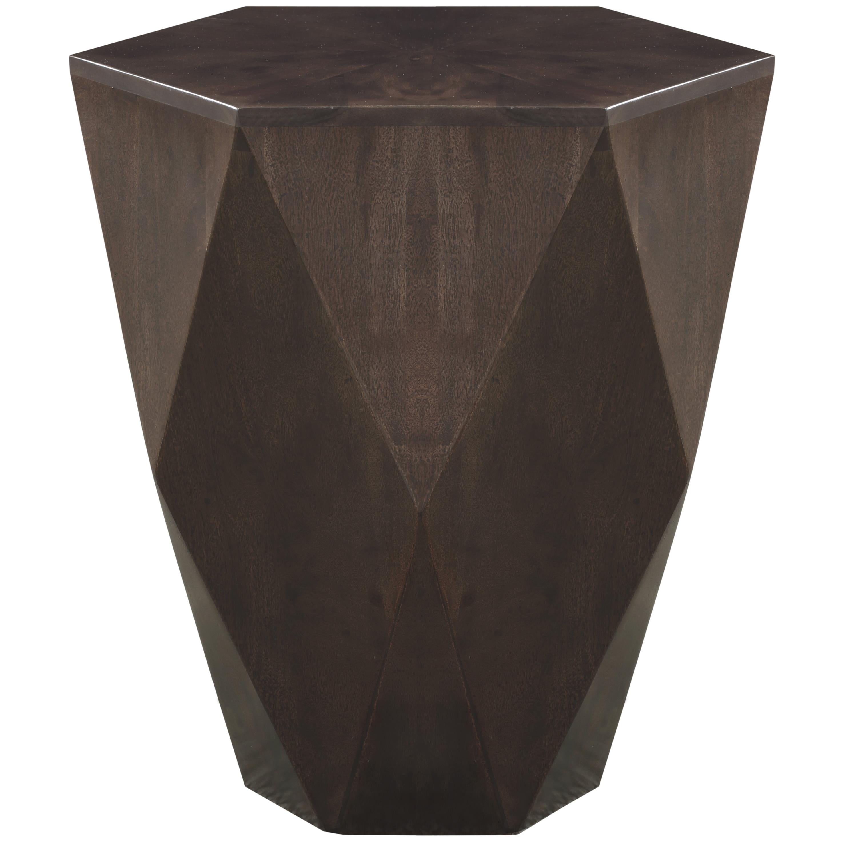 Meridian Diamante Brown End Table
