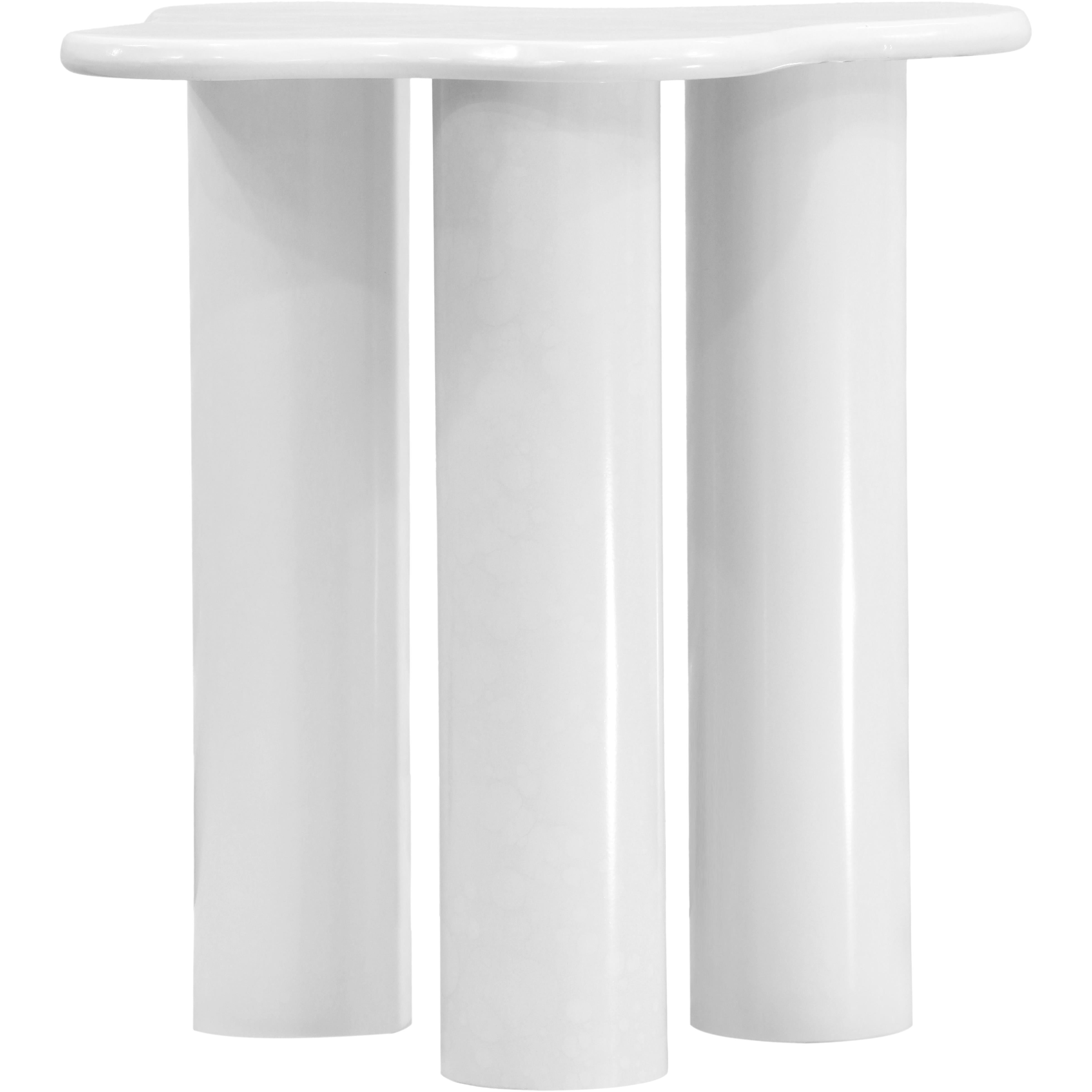 Meridian Romaine White End Table