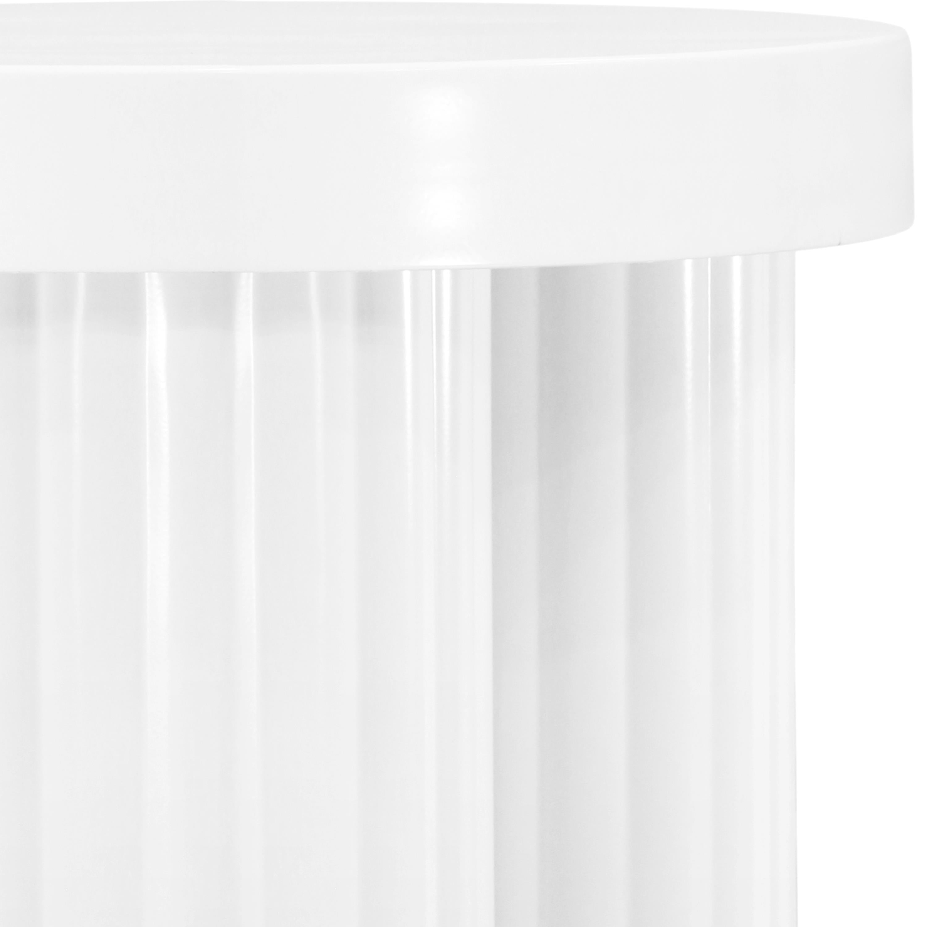 Meridian Rhodes White End Table