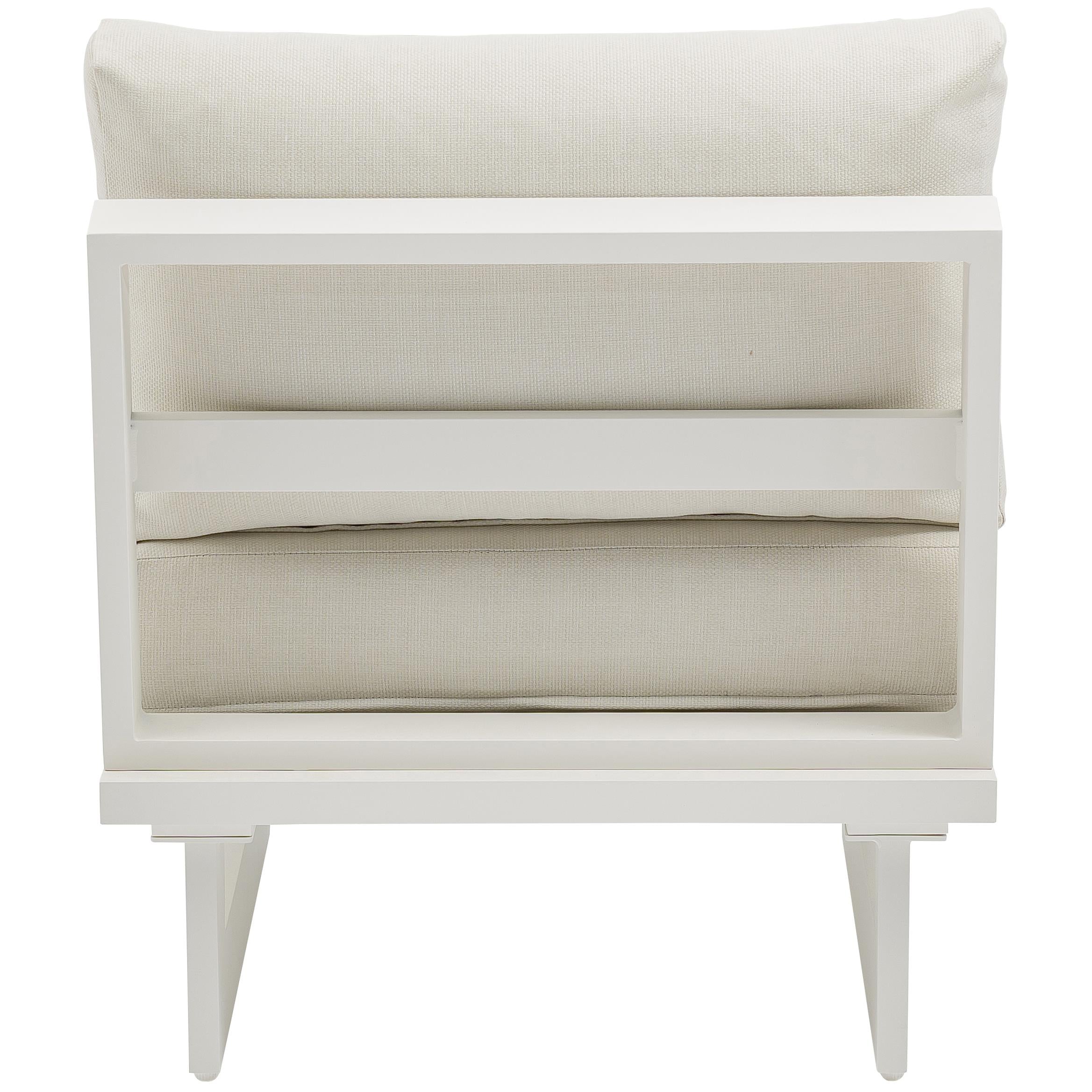 Meridian Maldives Cream Water Resistant Fabric Outdoor Patio Armless Chair