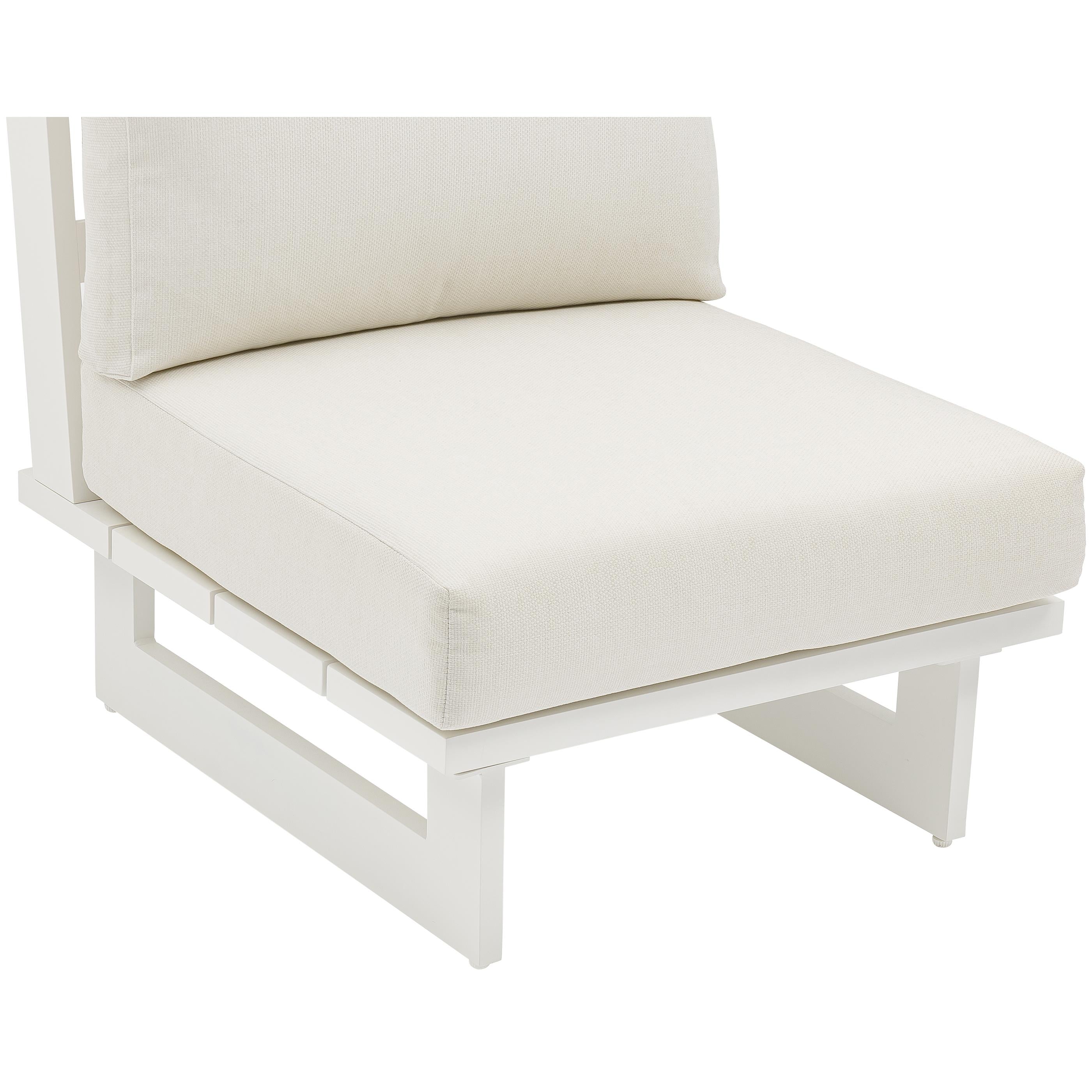 Meridian Maldives Cream Water Resistant Fabric Outdoor Patio Armless Chair