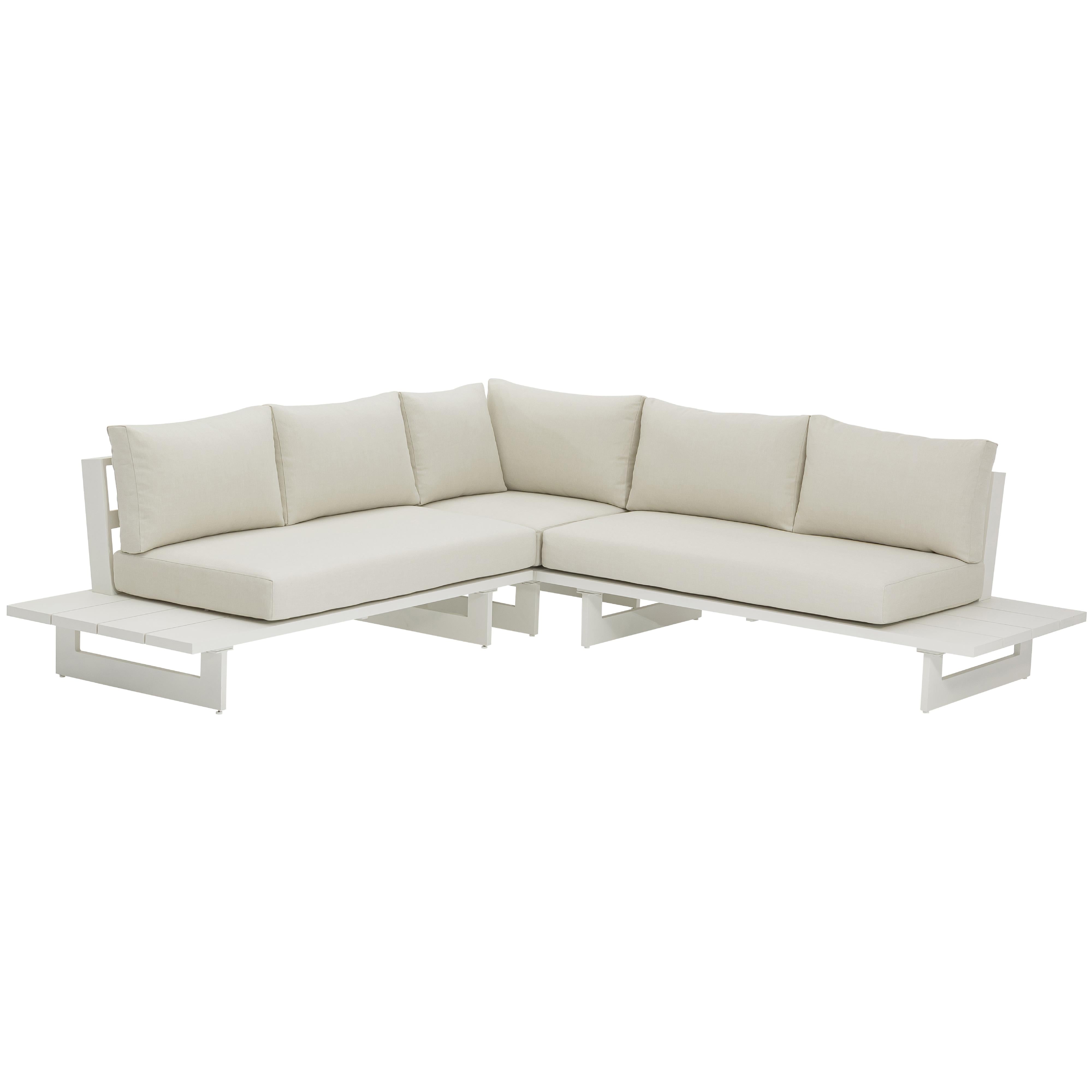 Meridian Maldives Cream Water Resistant Fabric Outdoor Patio Sectional (3 Boxes)