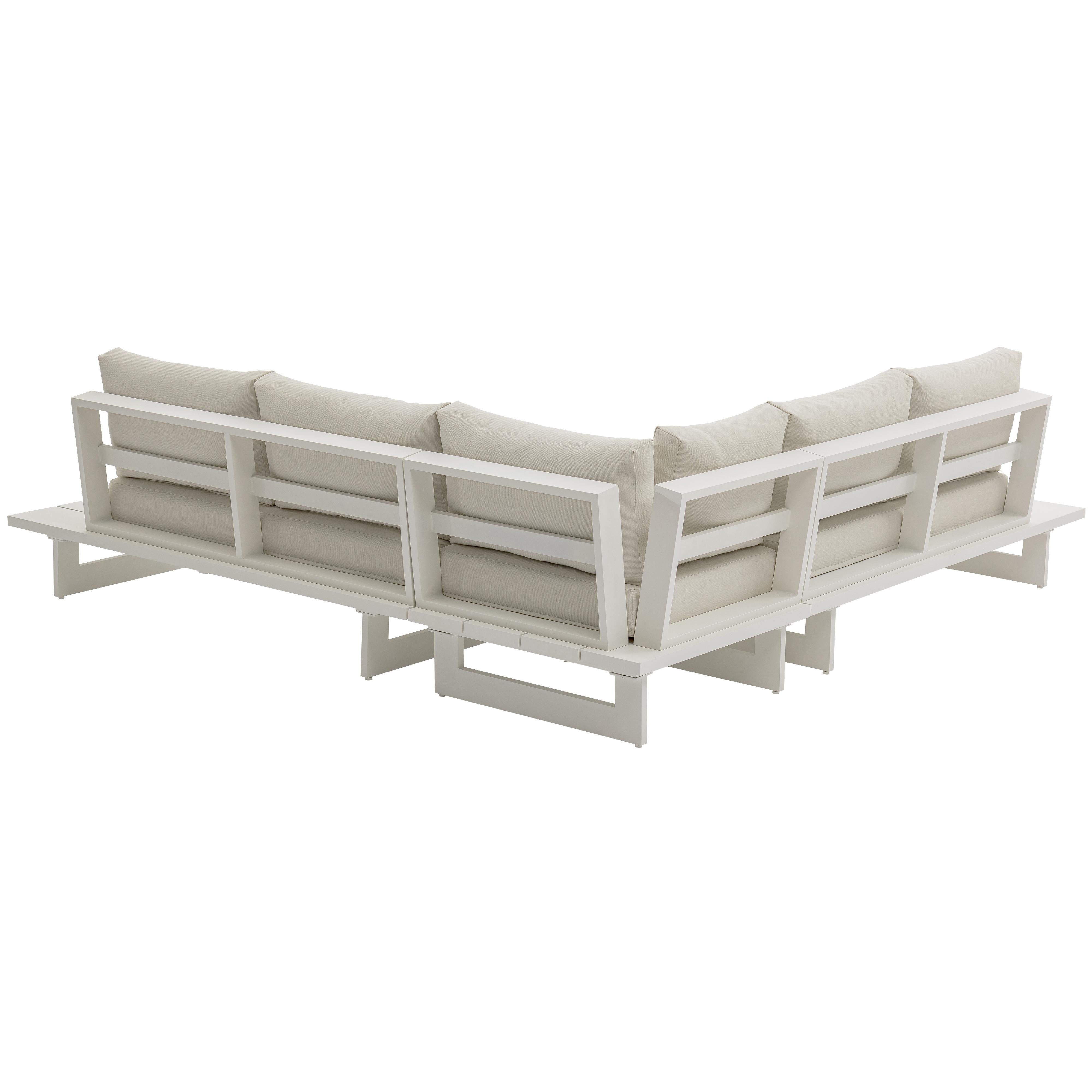 Meridian Maldives Cream Water Resistant Fabric Outdoor Patio Sectional (3 Boxes)