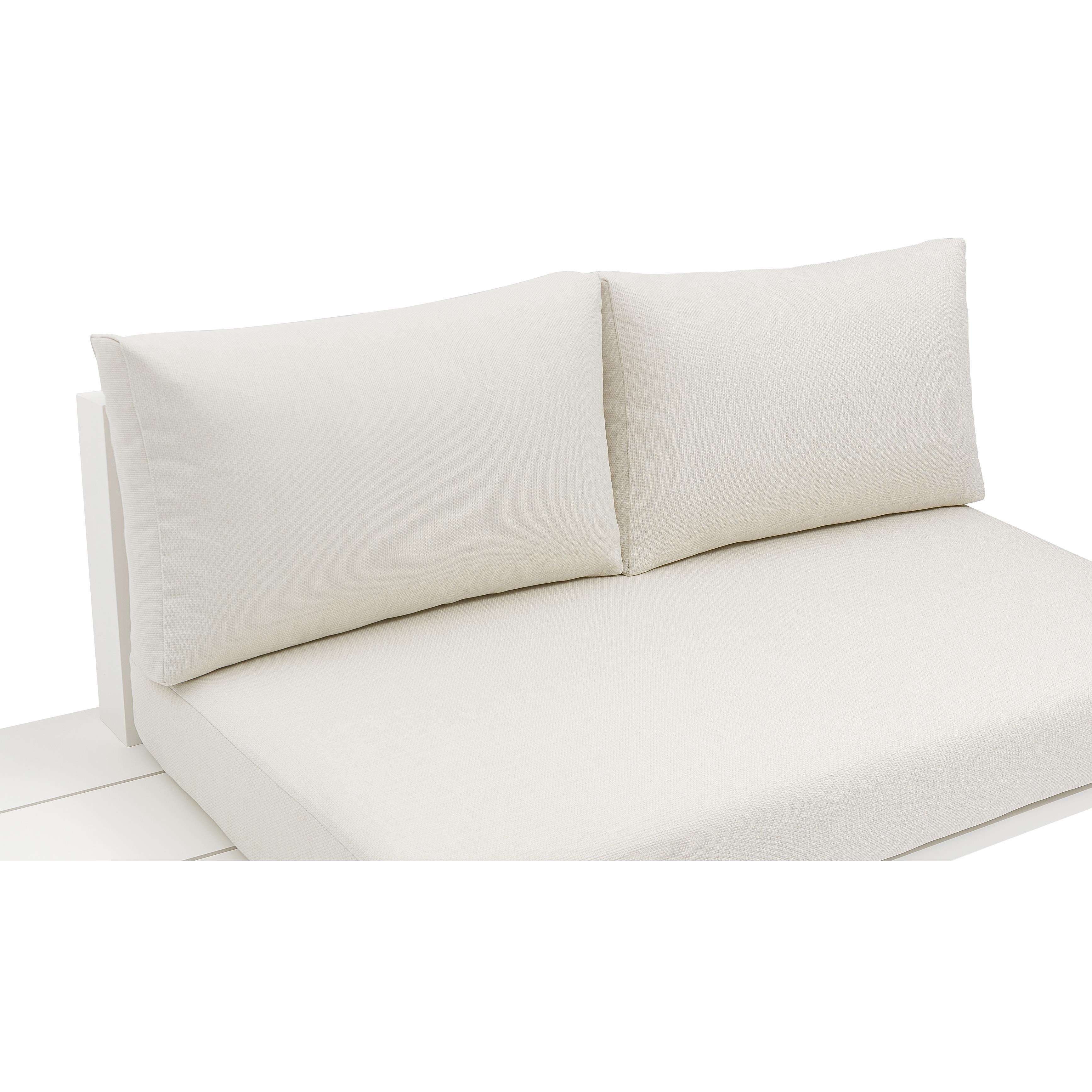 Meridian Maldives Cream Water Resistant Fabric Outdoor Patio Sectional (3 Boxes)