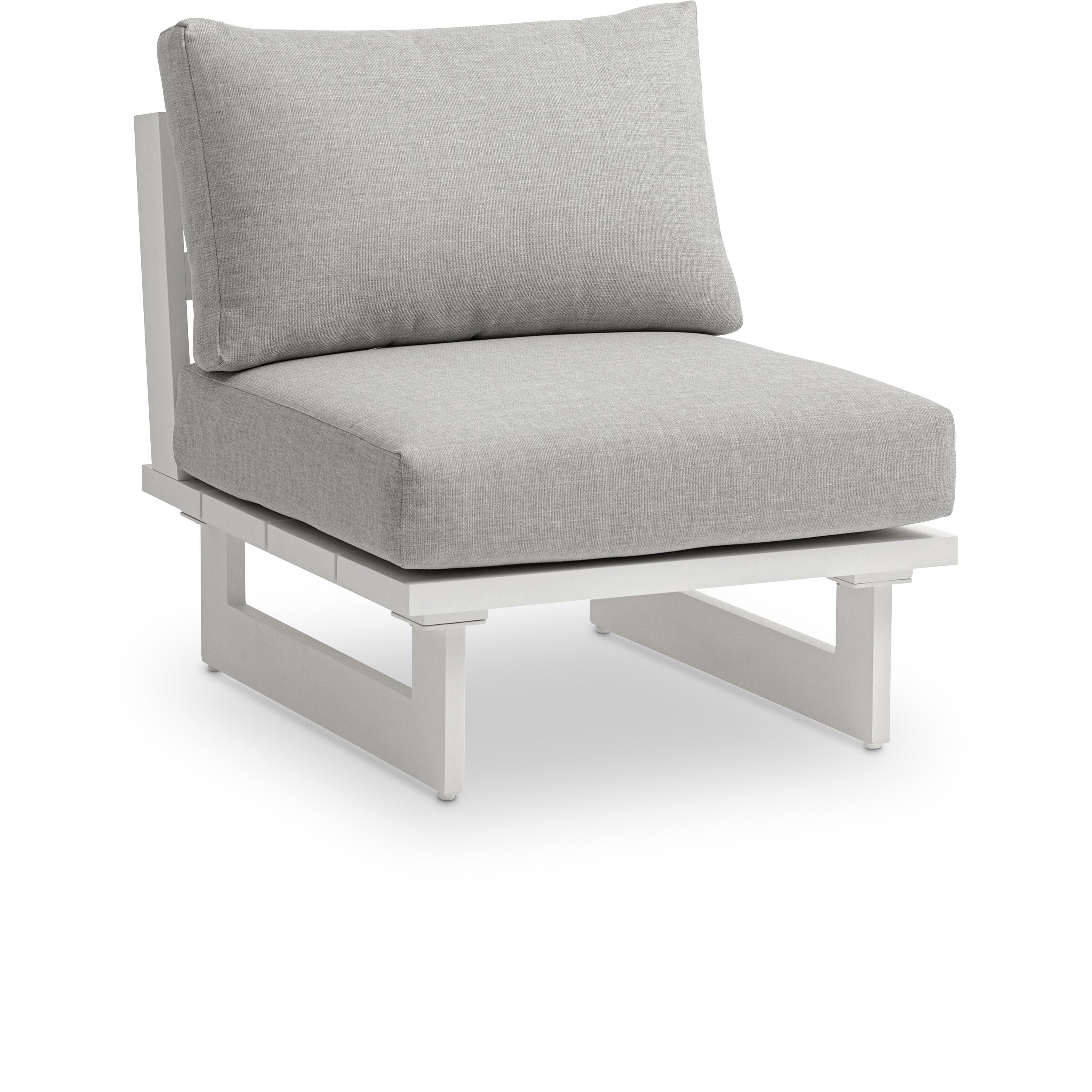 Meridian Maldives Grey Water Resistant Fabric Outdoor Patio Armless Chair
