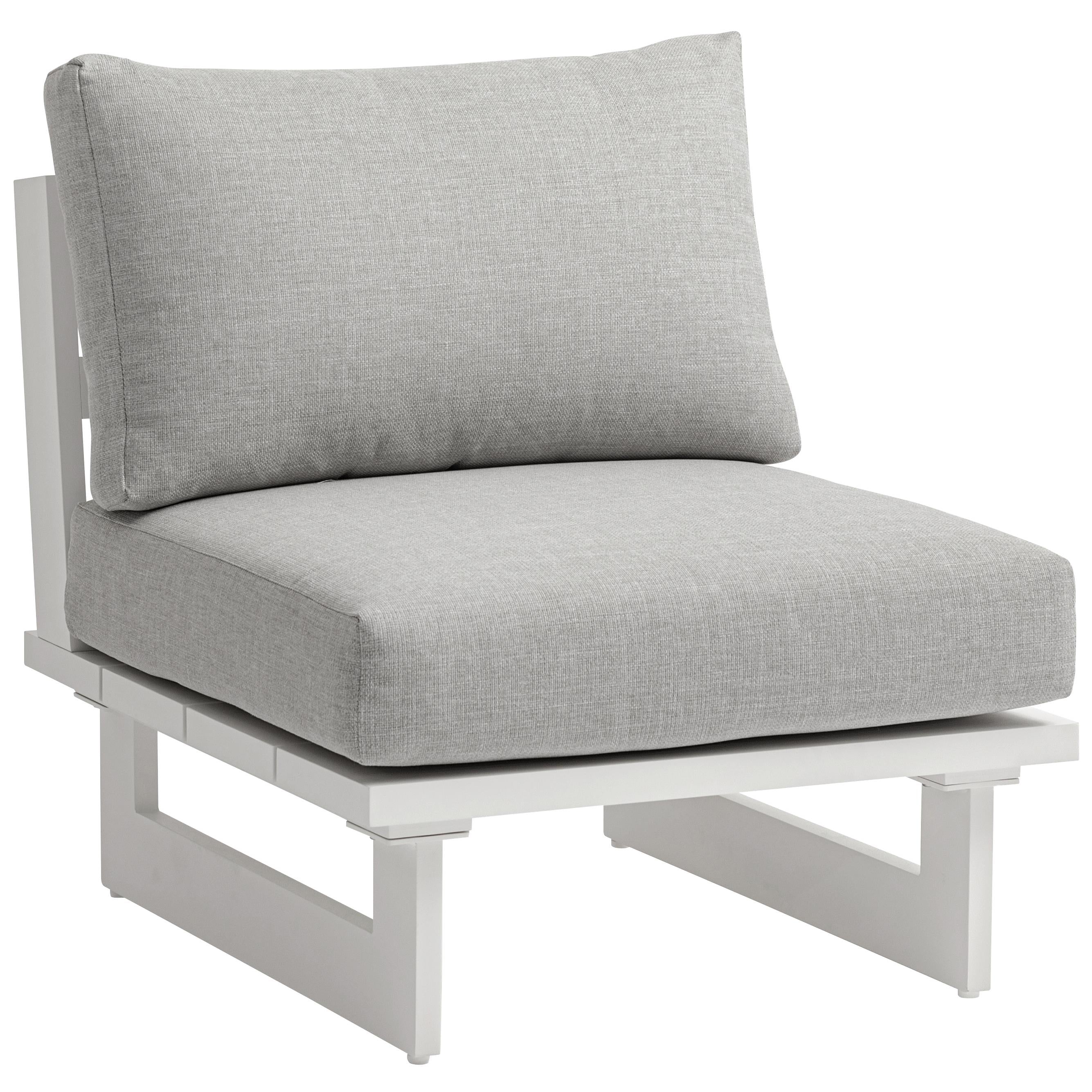 Meridian Maldives Grey Water Resistant Fabric Outdoor Patio Armless Chair