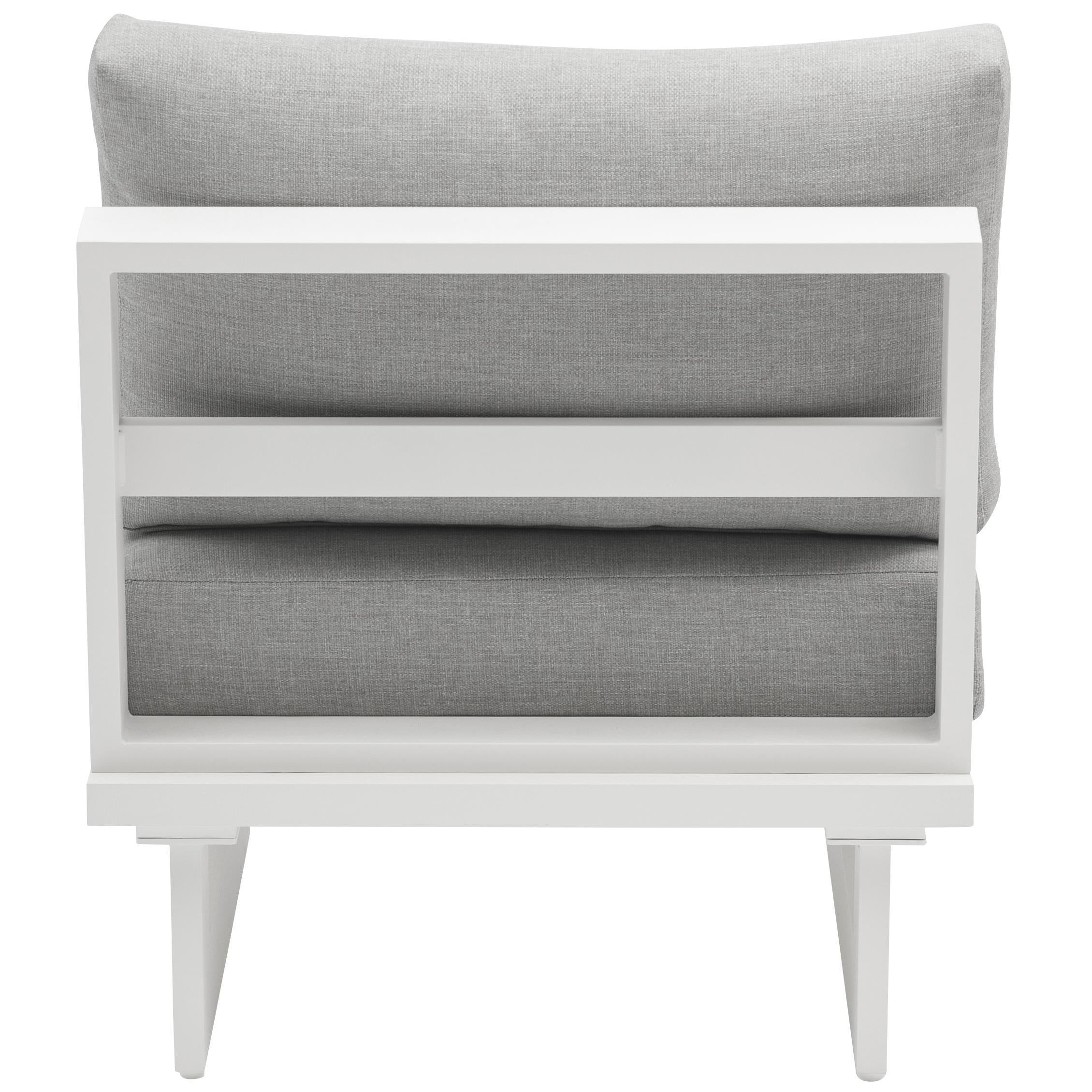 Meridian Maldives Grey Water Resistant Fabric Outdoor Patio Armless Chair