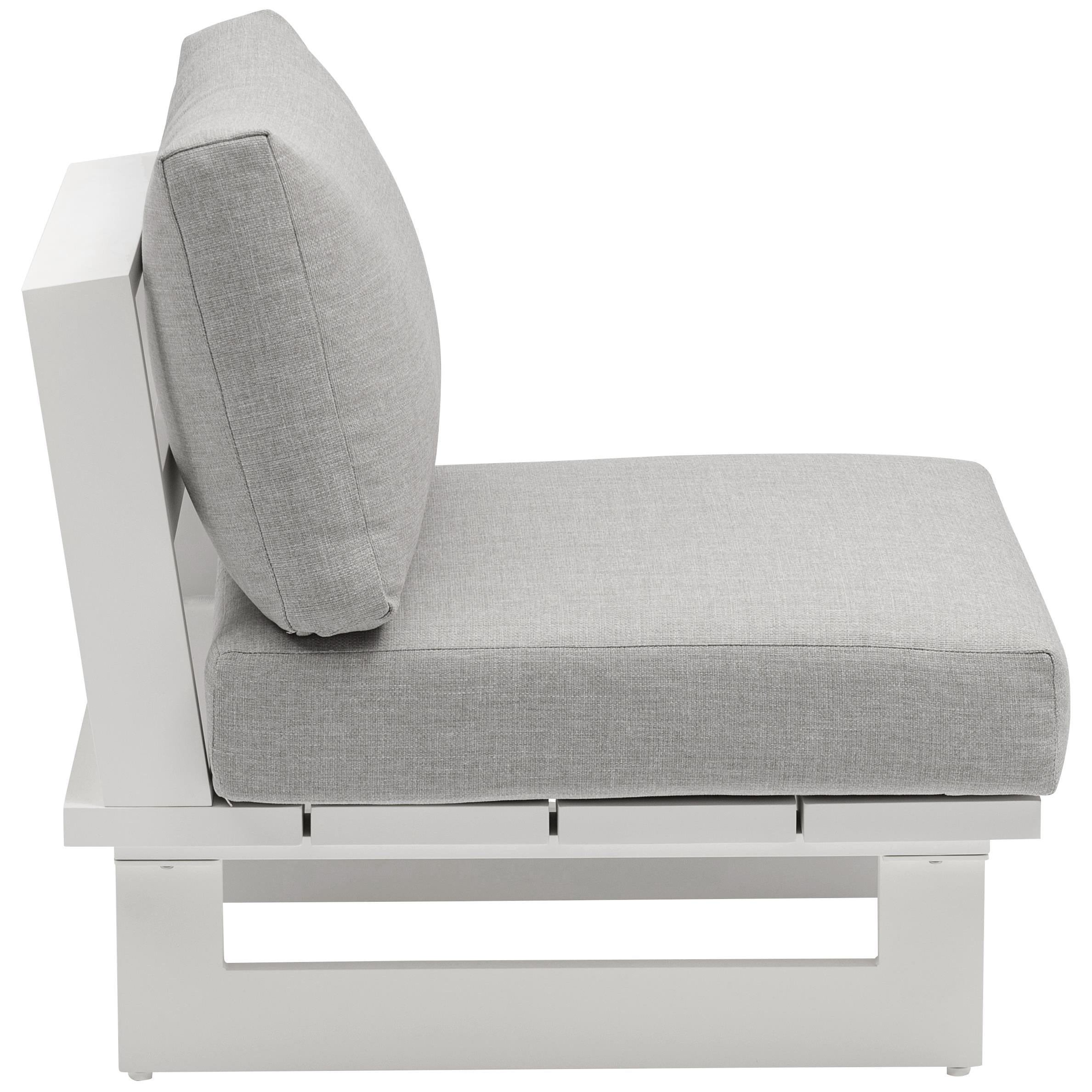 Meridian Maldives Grey Water Resistant Fabric Outdoor Patio Armless Chair