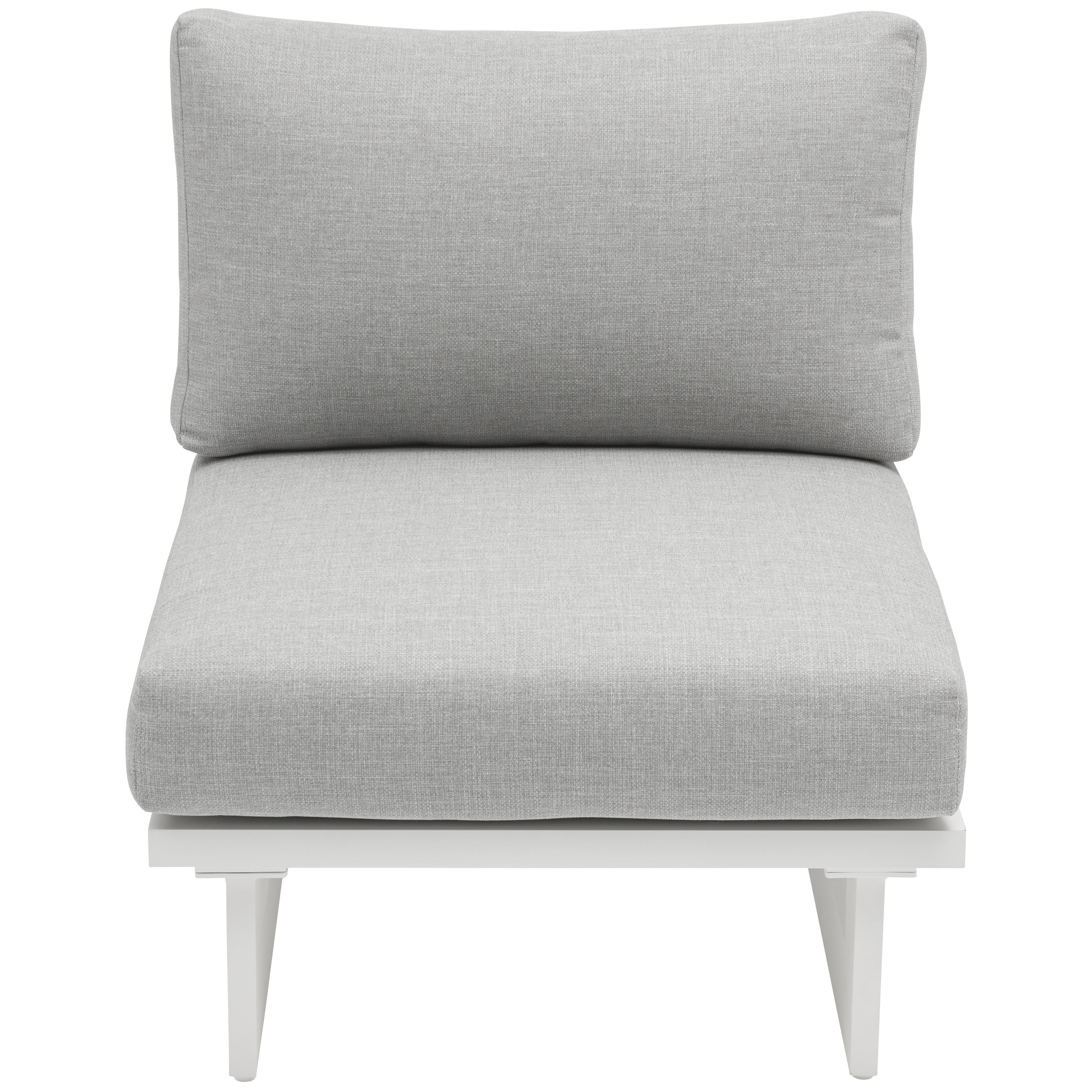 Meridian Maldives Grey Water Resistant Fabric Outdoor Patio Armless Chair