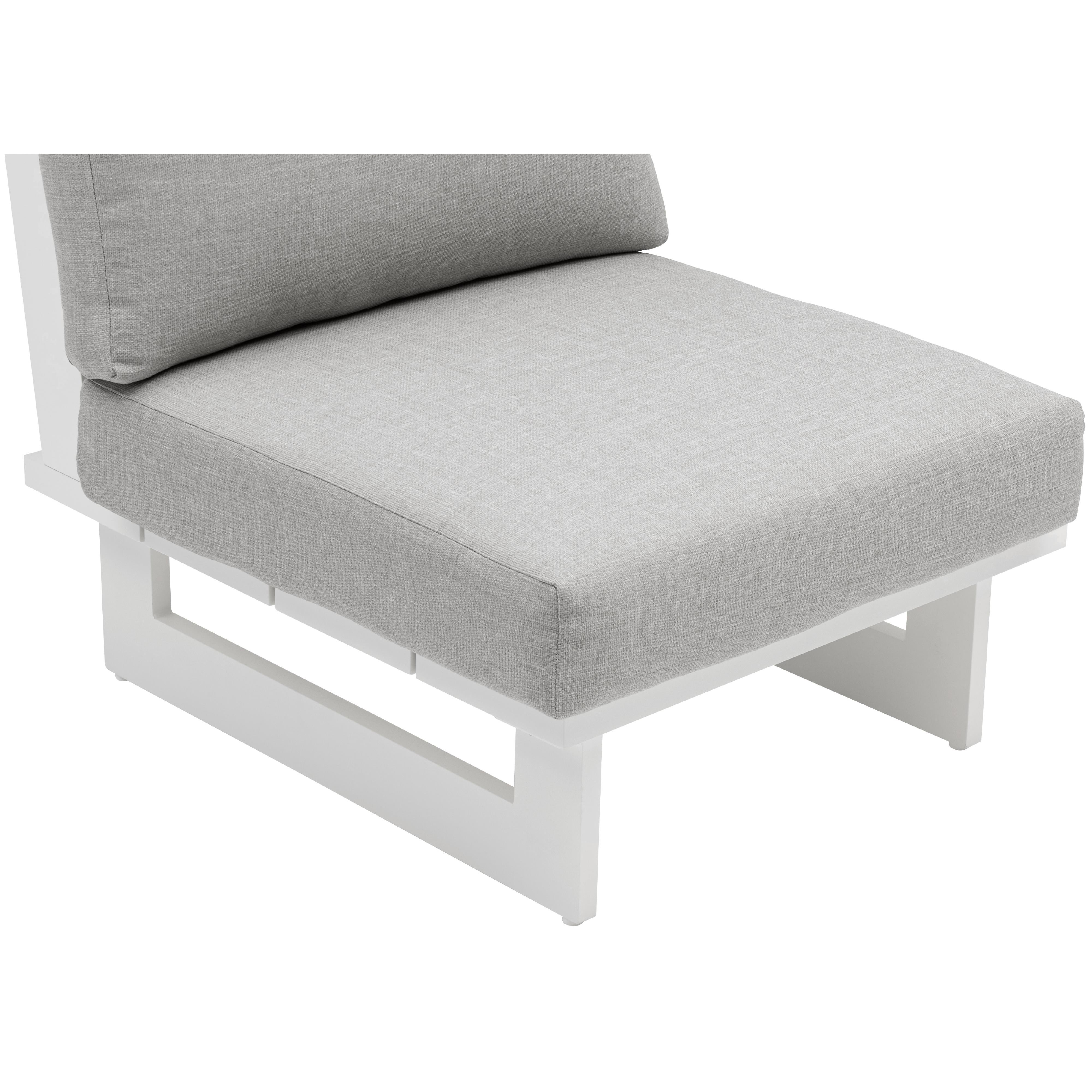 Meridian Maldives Grey Water Resistant Fabric Outdoor Patio Armless Chair