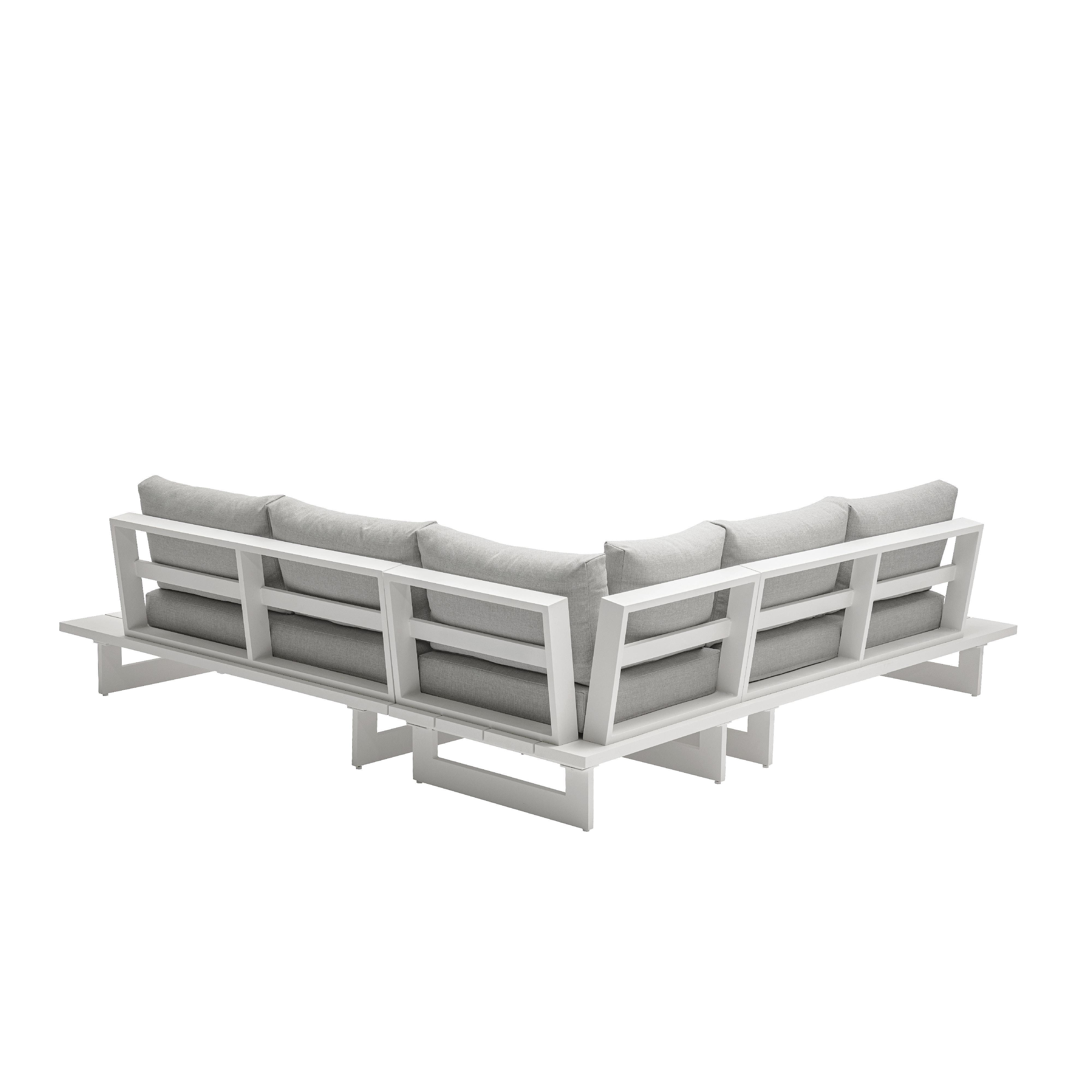 Meridian Maldives Grey Water Resistant Fabric Outdoor Patio Sectional (3 Boxes)