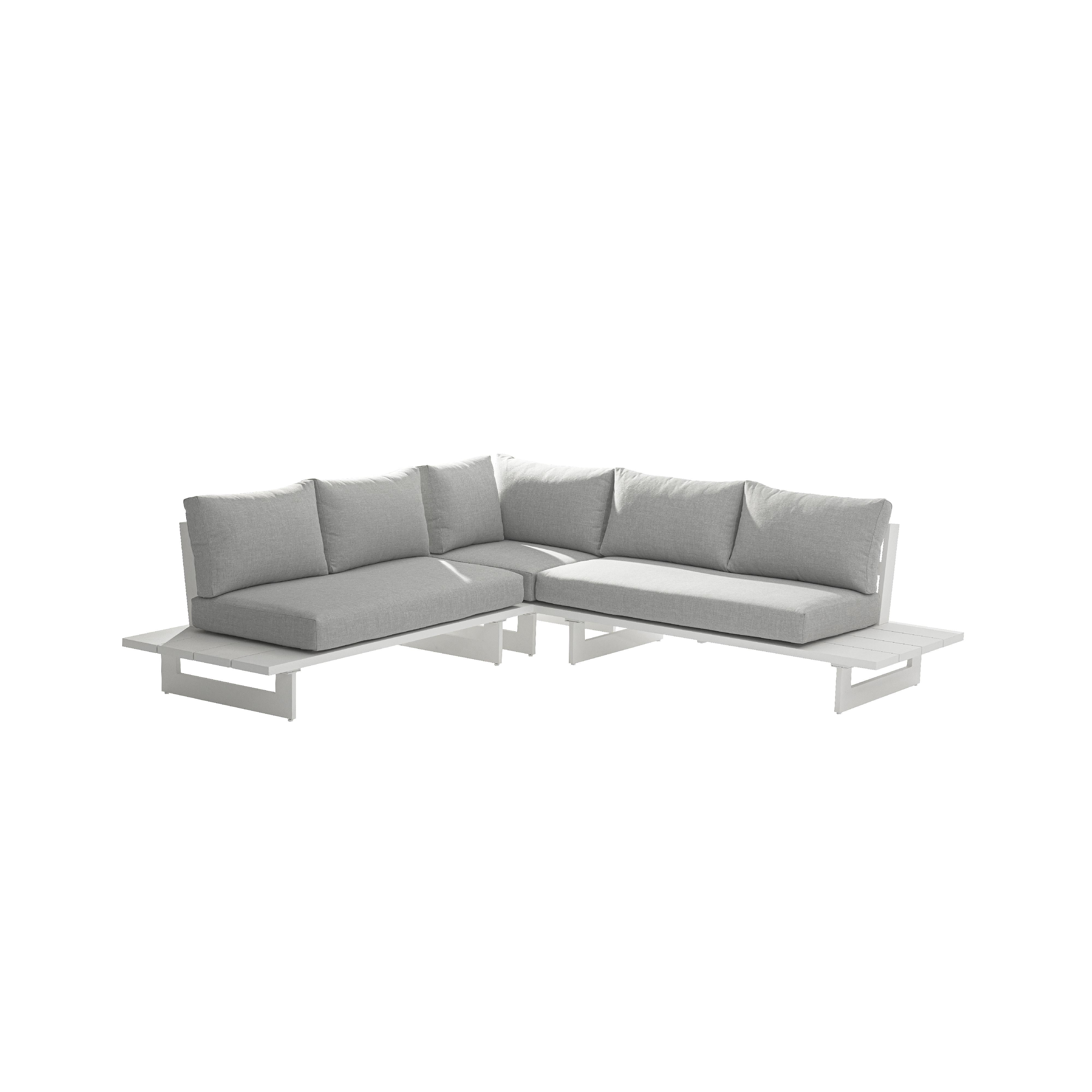 Meridian Maldives Grey Water Resistant Fabric Outdoor Patio Sectional (3 Boxes)