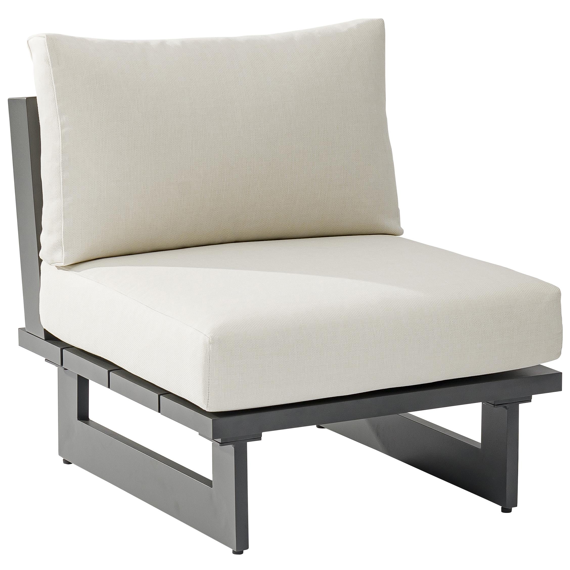 Meridian Maldives Cream Water Resistant Fabric Outdoor Patio Armless Chair