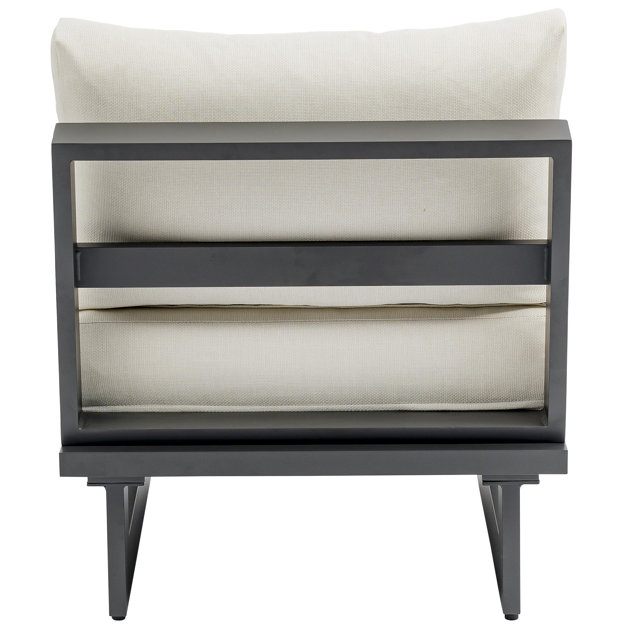 Meridian Maldives Cream Water Resistant Fabric Outdoor Patio Armless Chair