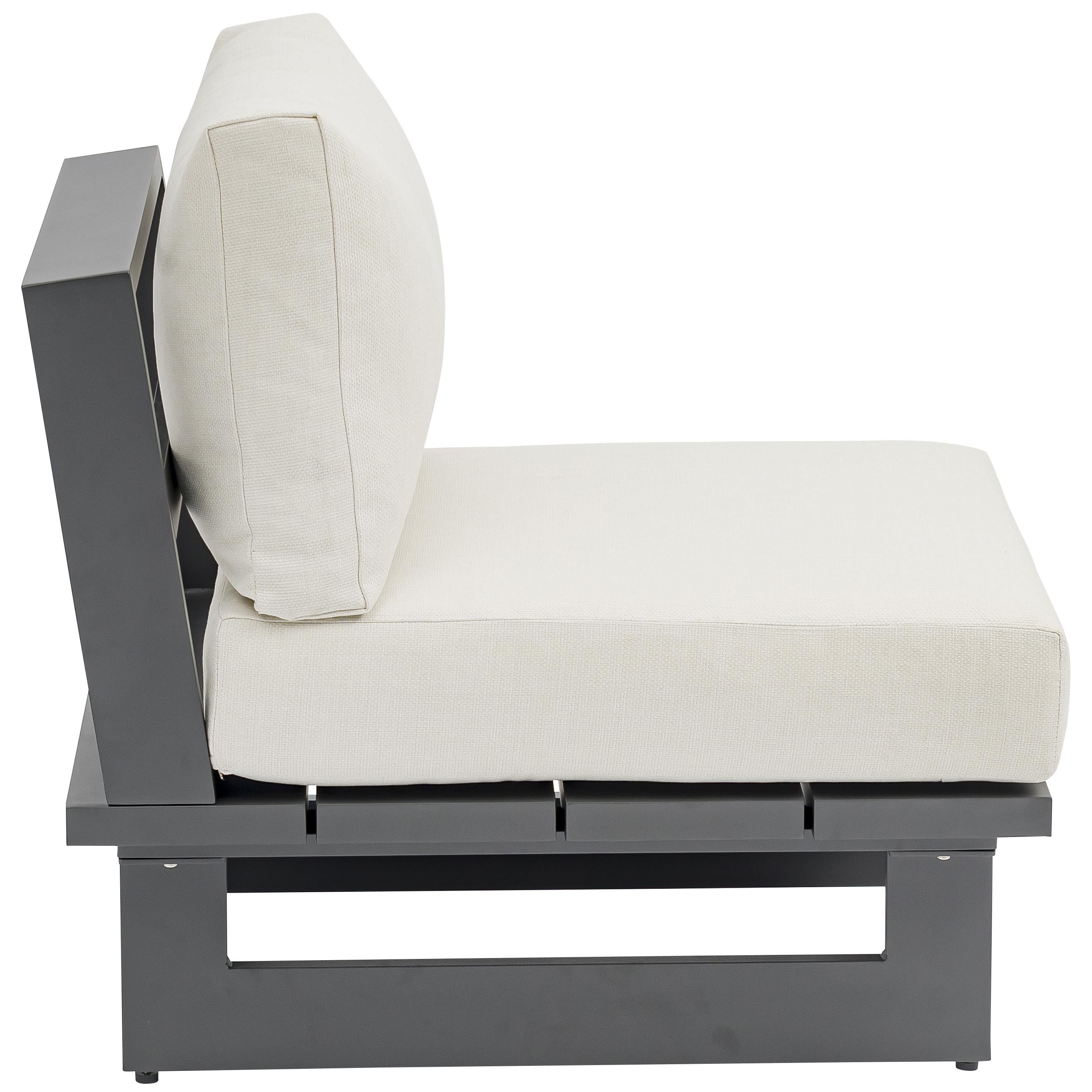 Meridian Maldives Cream Water Resistant Fabric Outdoor Patio Armless Chair