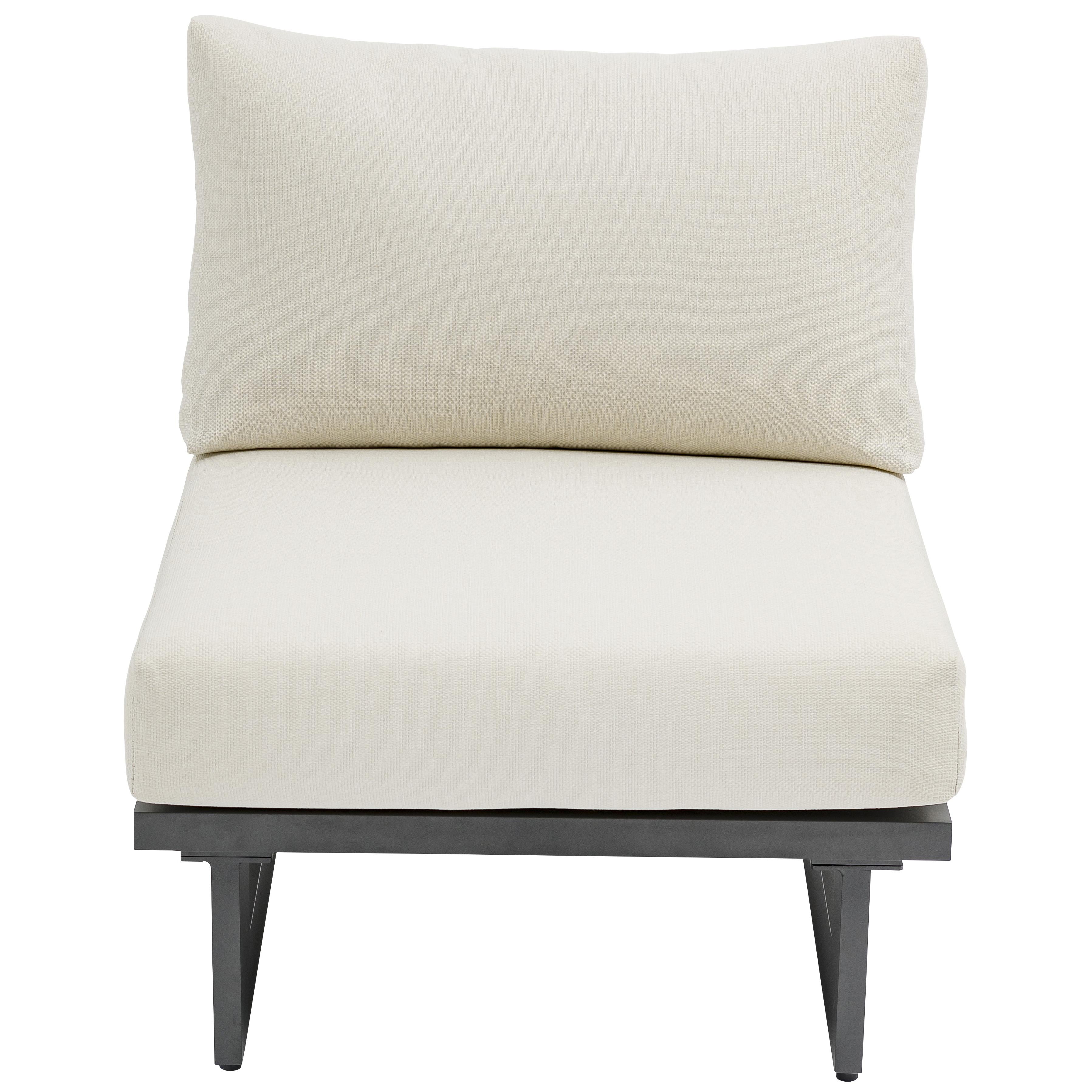 Meridian Maldives Cream Water Resistant Fabric Outdoor Patio Armless Chair
