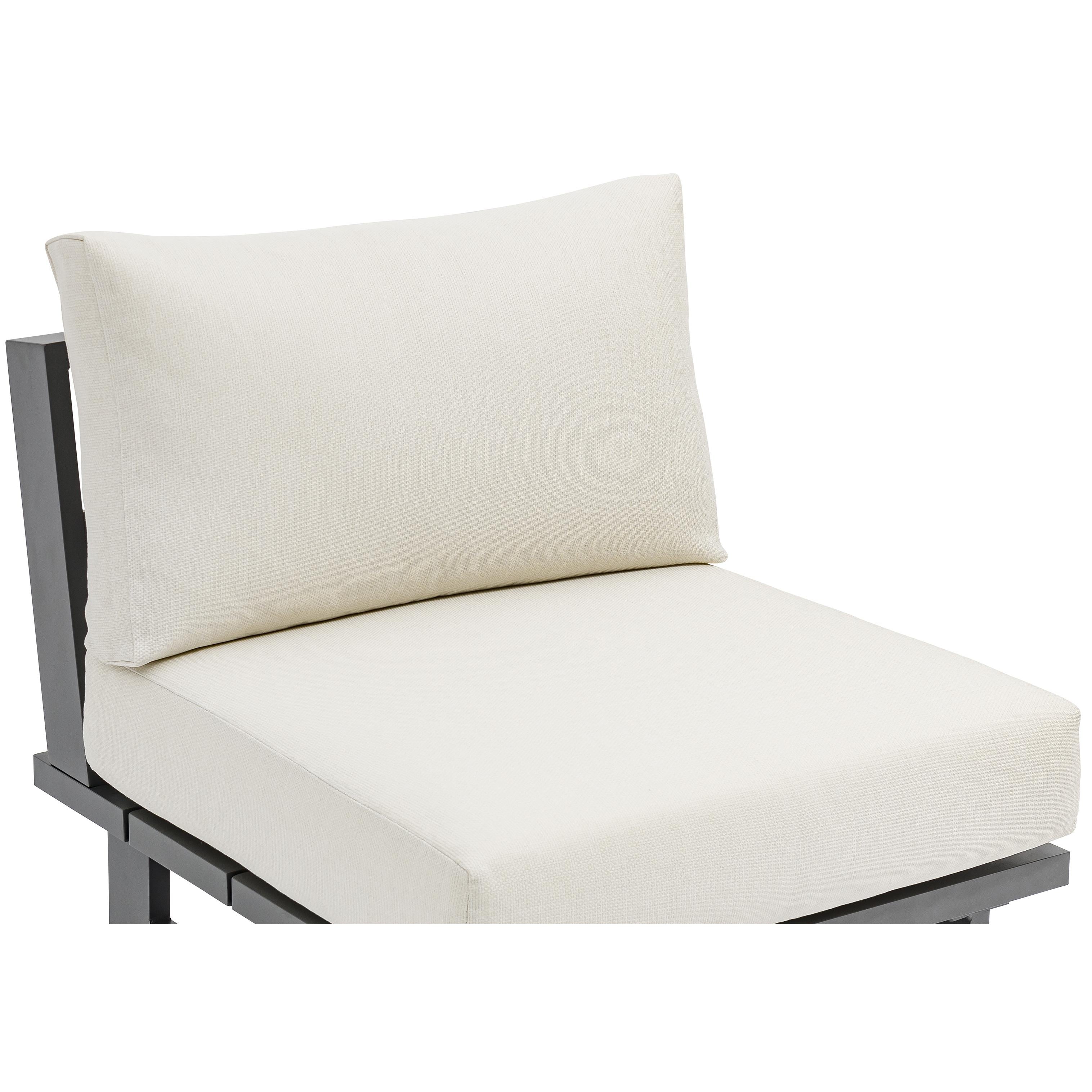 Meridian Maldives Cream Water Resistant Fabric Outdoor Patio Armless Chair