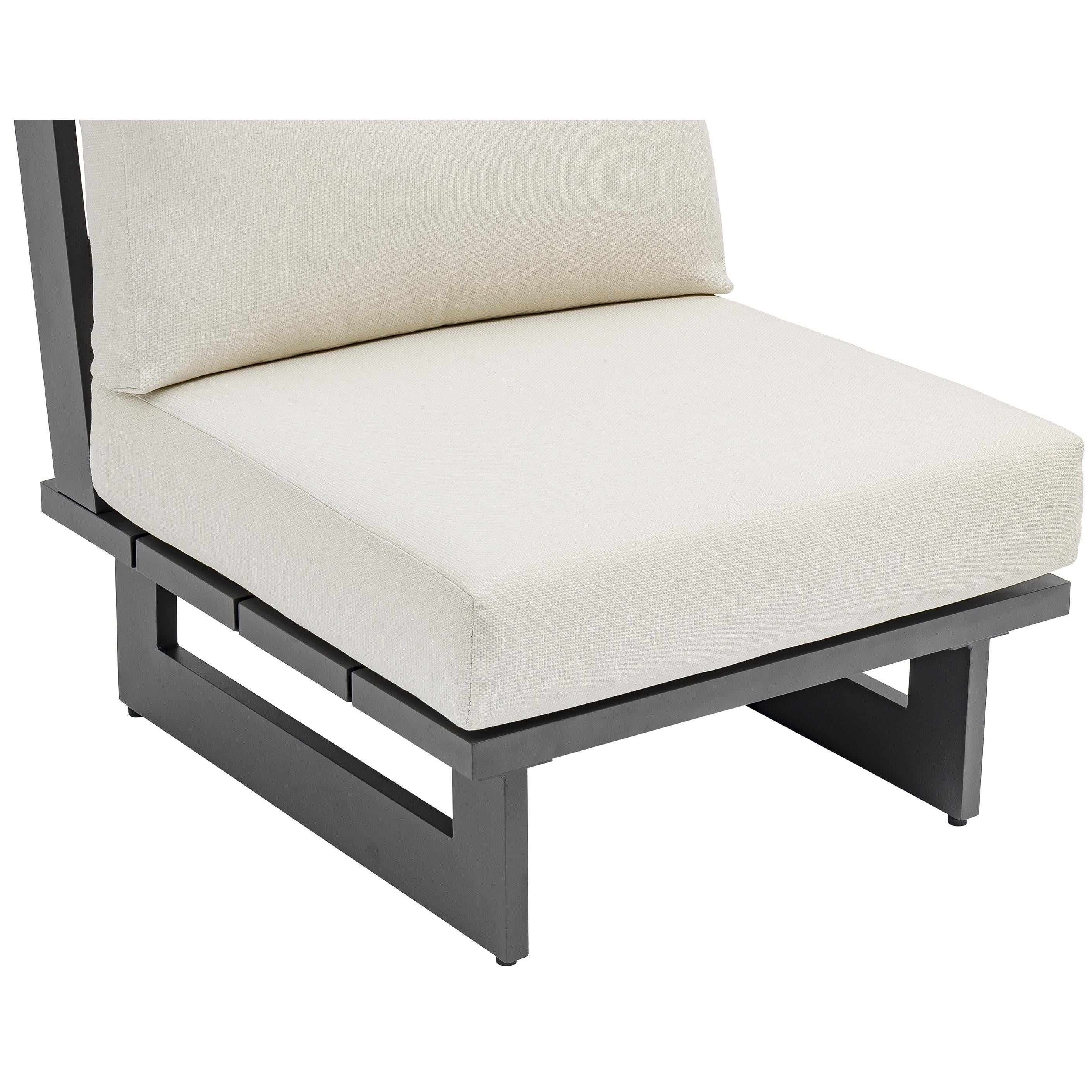 Meridian Maldives Cream Water Resistant Fabric Outdoor Patio Armless Chair