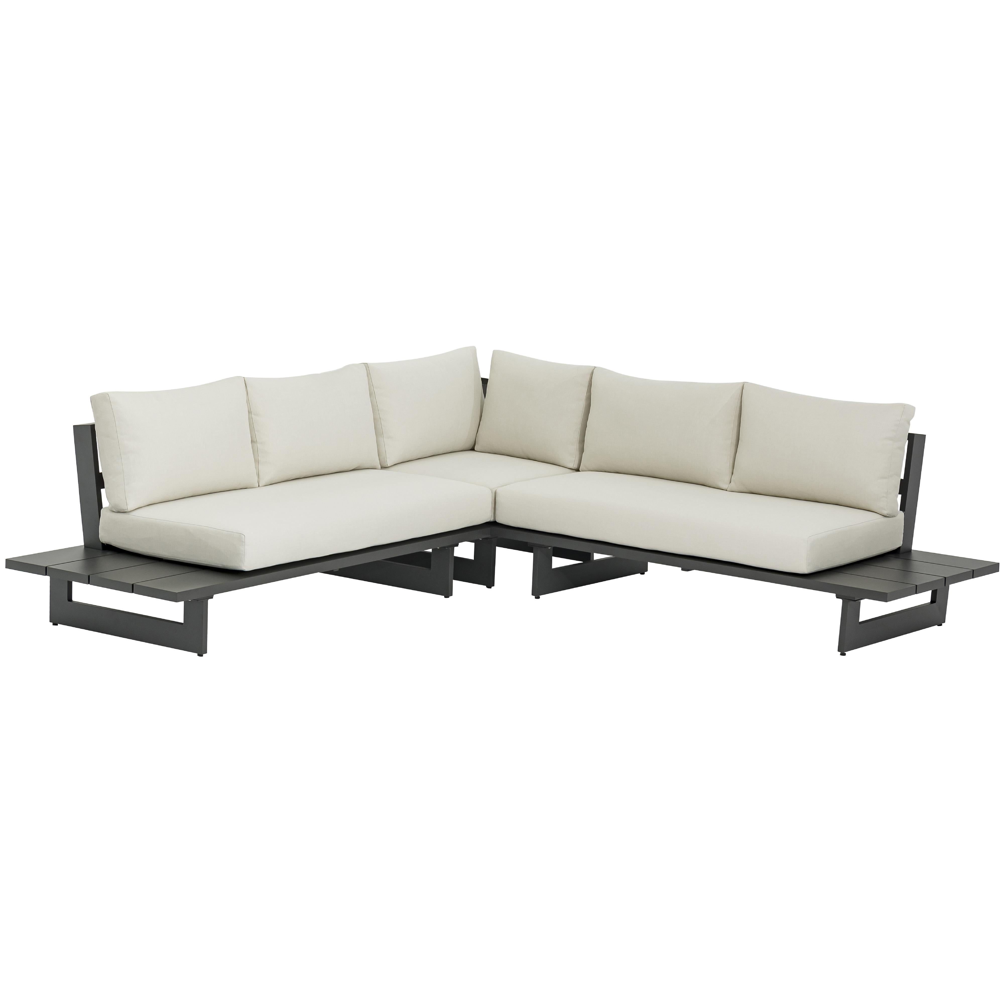Meridian Maldives Cream Water Resistant Fabric Outdoor Patio Sectional (3 Boxes)