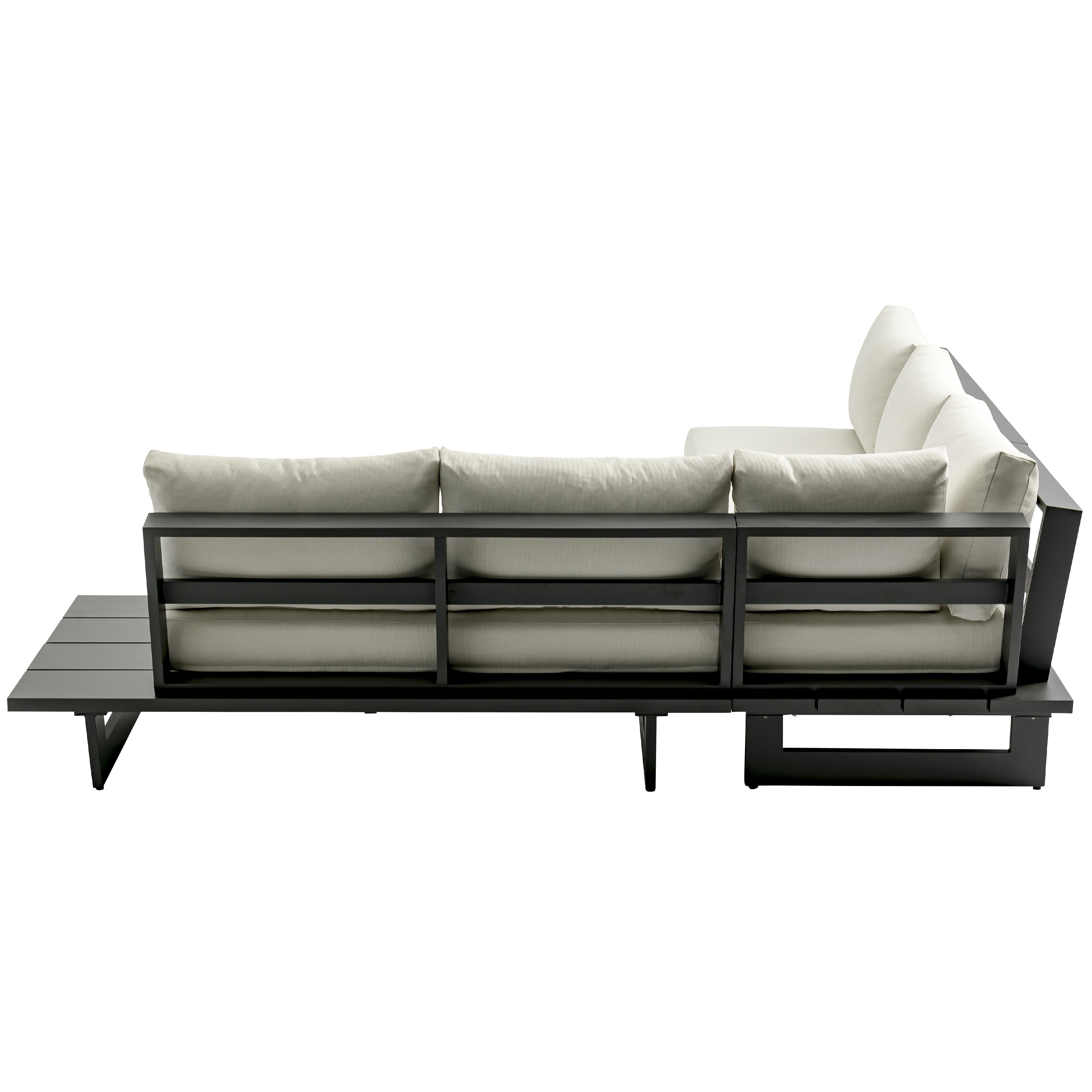 Meridian Maldives Cream Water Resistant Fabric Outdoor Patio Sectional (3 Boxes)