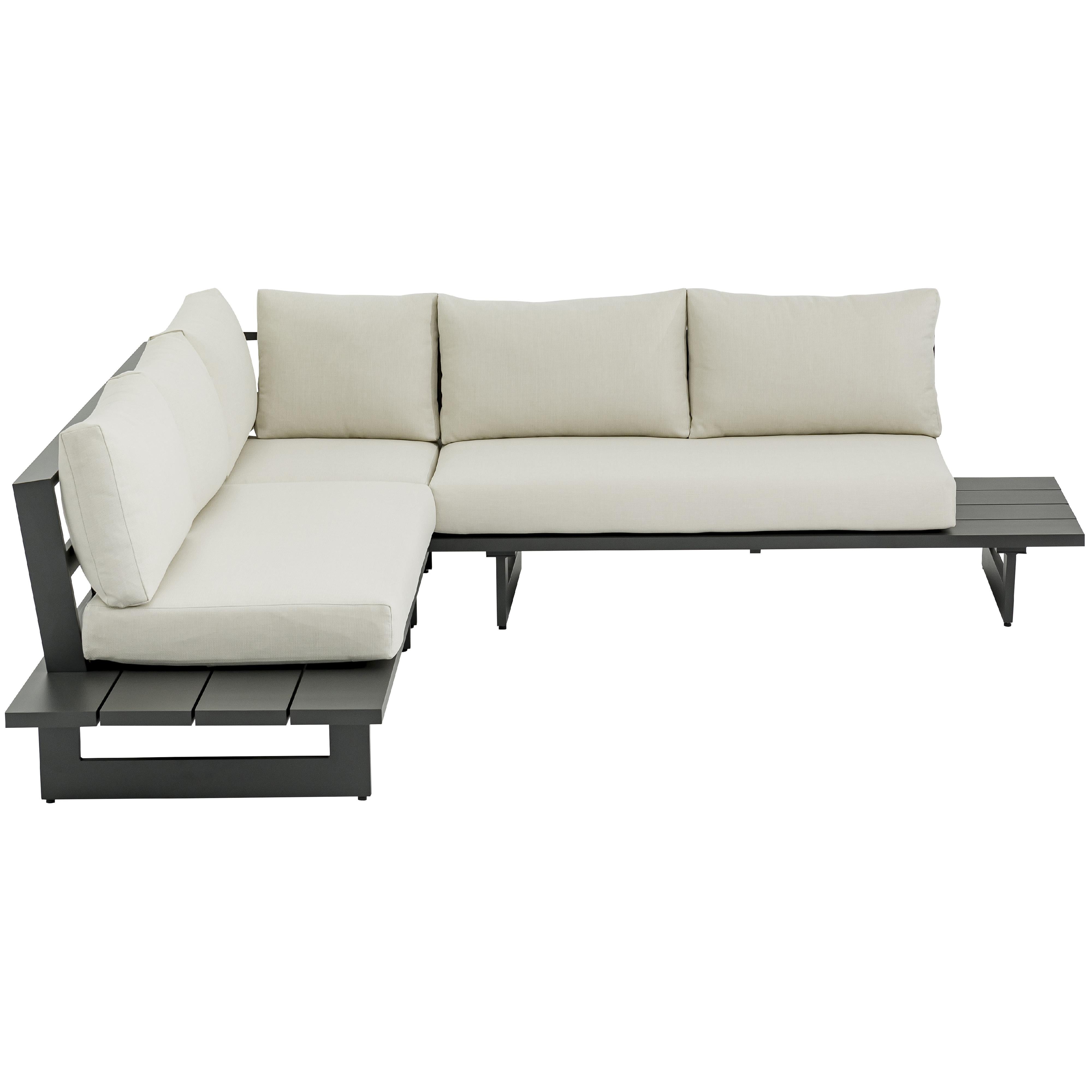 Meridian Maldives Cream Water Resistant Fabric Outdoor Patio Sectional (3 Boxes)