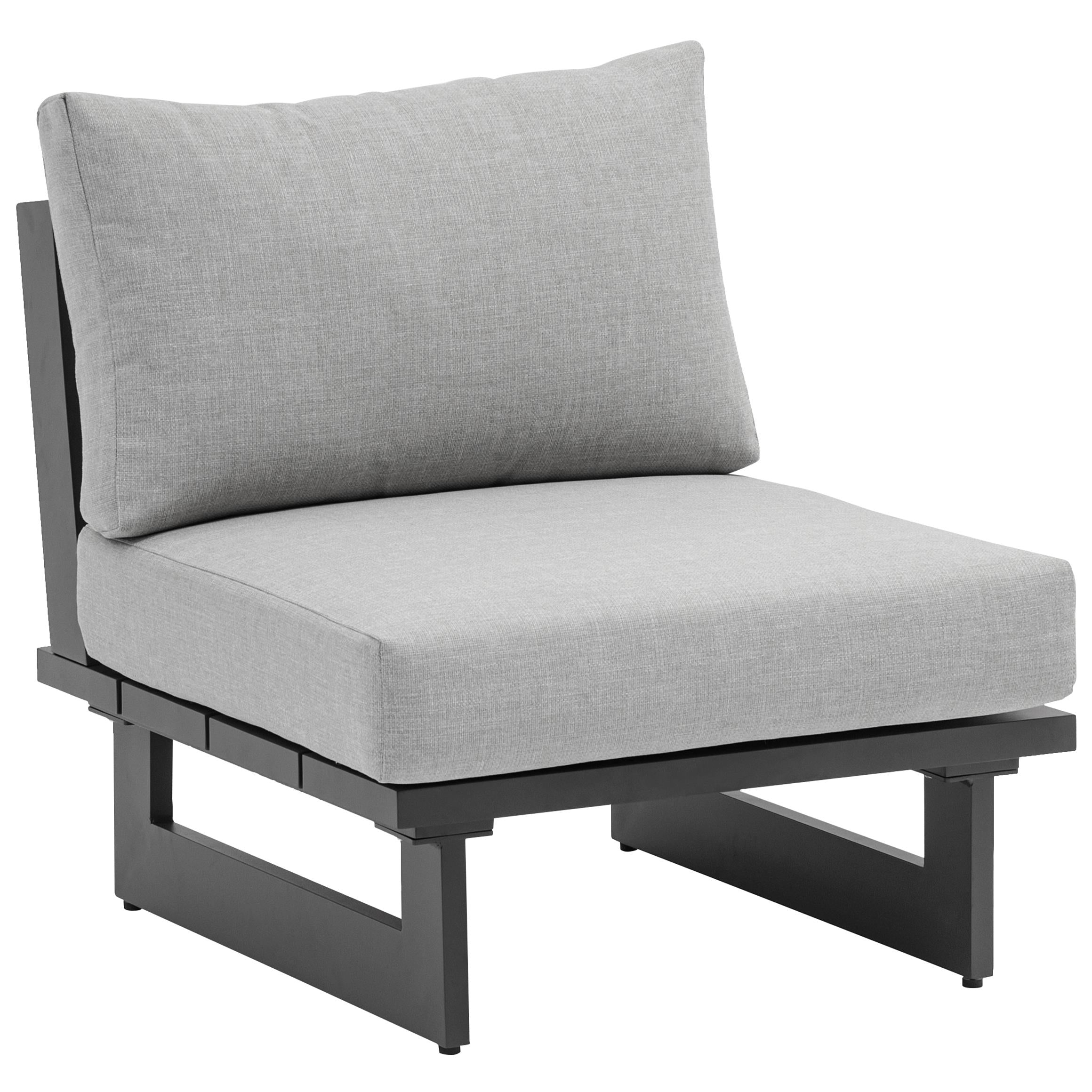 Meridian Maldives Grey Water Resistant Fabric Outdoor Patio Armless Chair
