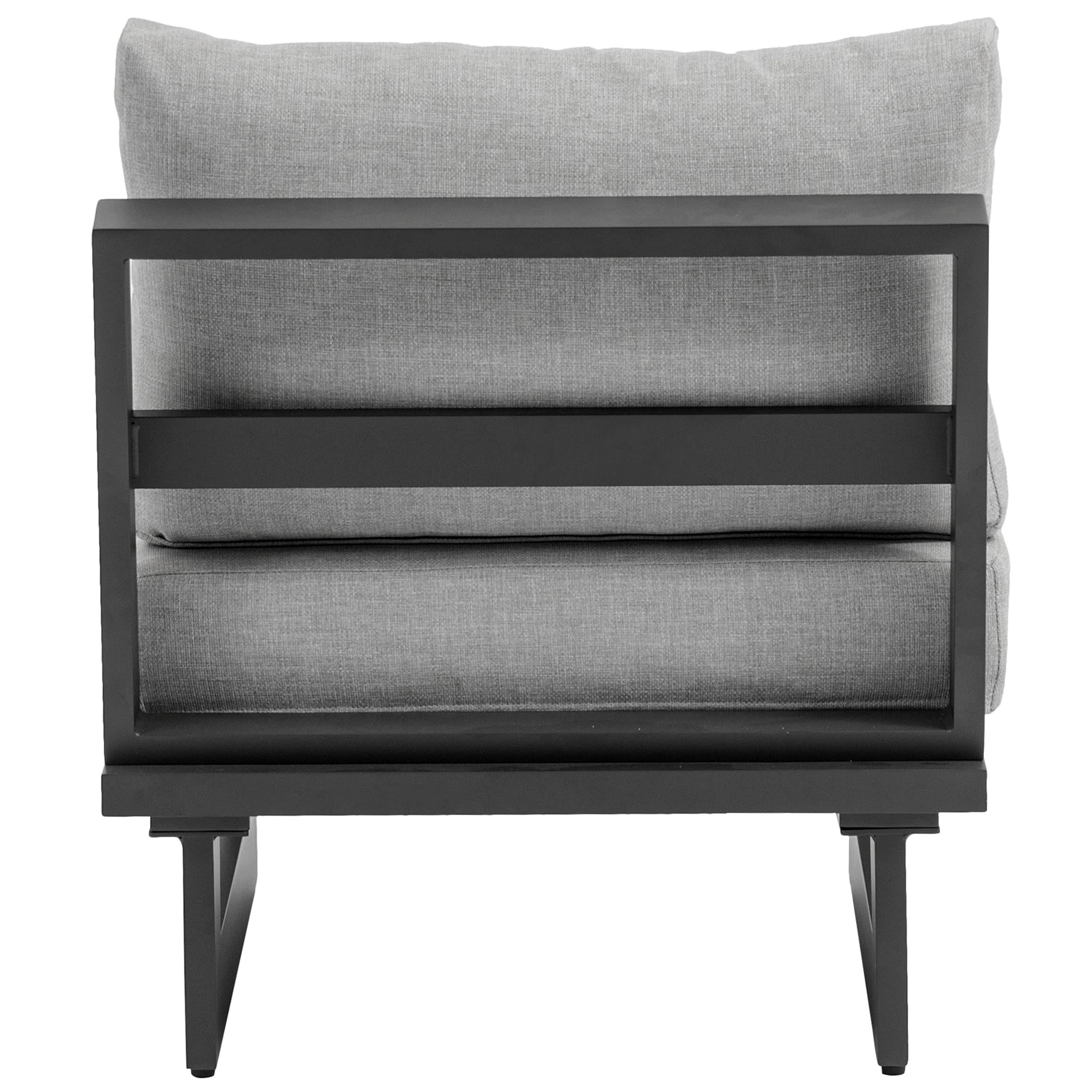 Meridian Maldives Grey Water Resistant Fabric Outdoor Patio Armless Chair