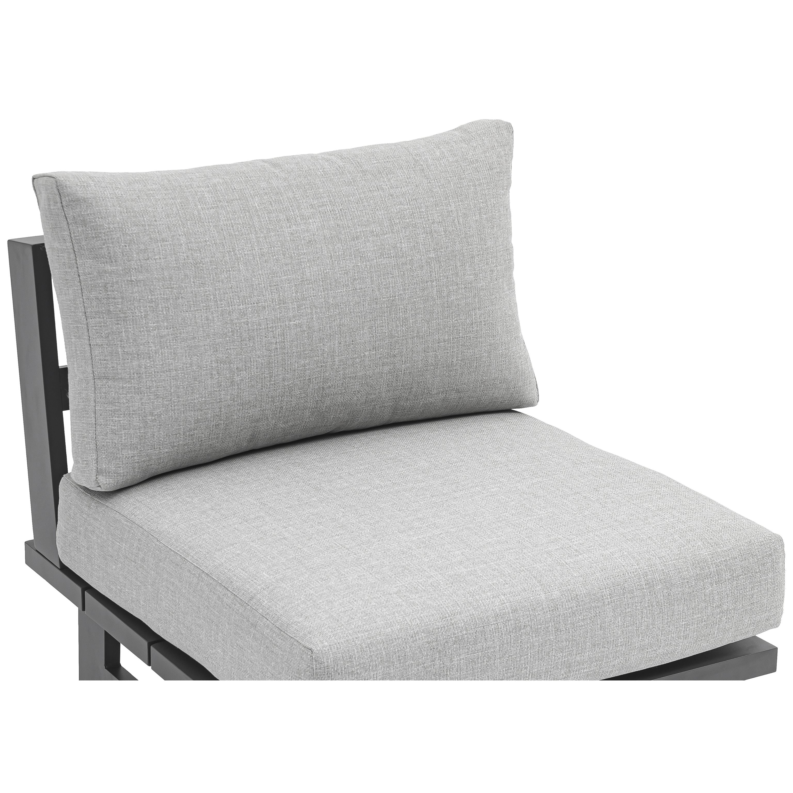 Meridian Maldives Grey Water Resistant Fabric Outdoor Patio Armless Chair