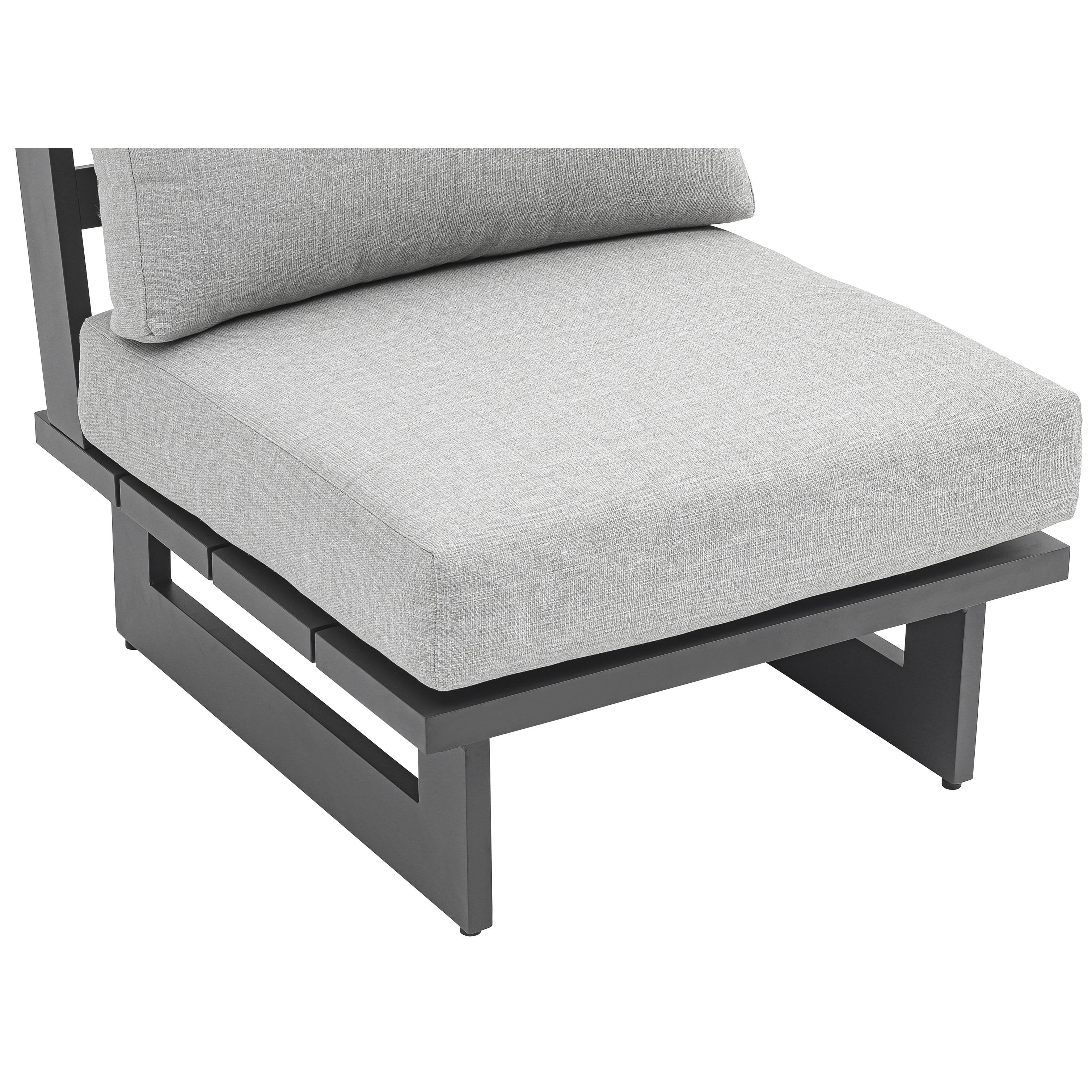 Meridian Maldives Grey Water Resistant Fabric Outdoor Patio Armless Chair