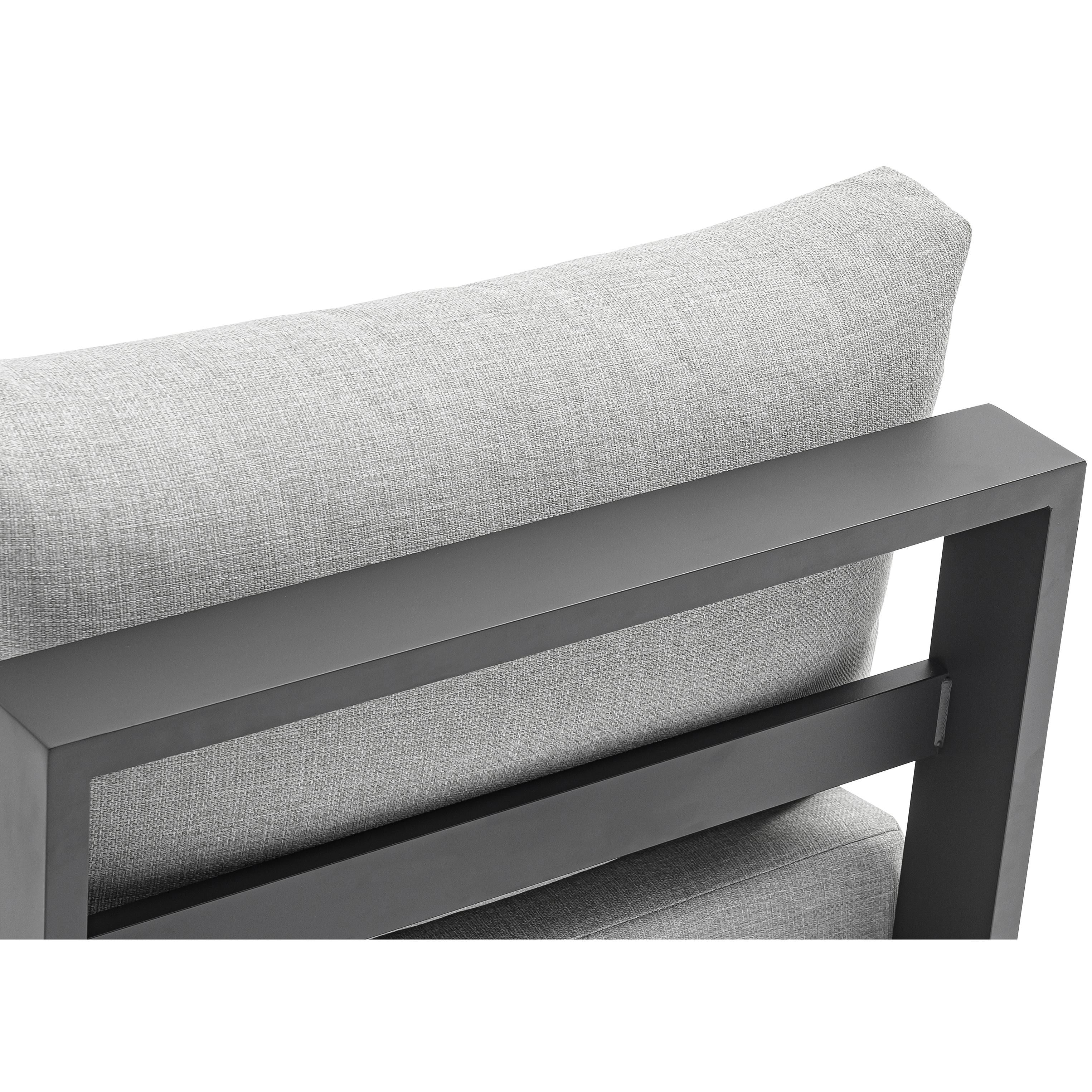 Meridian Maldives Grey Water Resistant Fabric Outdoor Patio Armless Chair