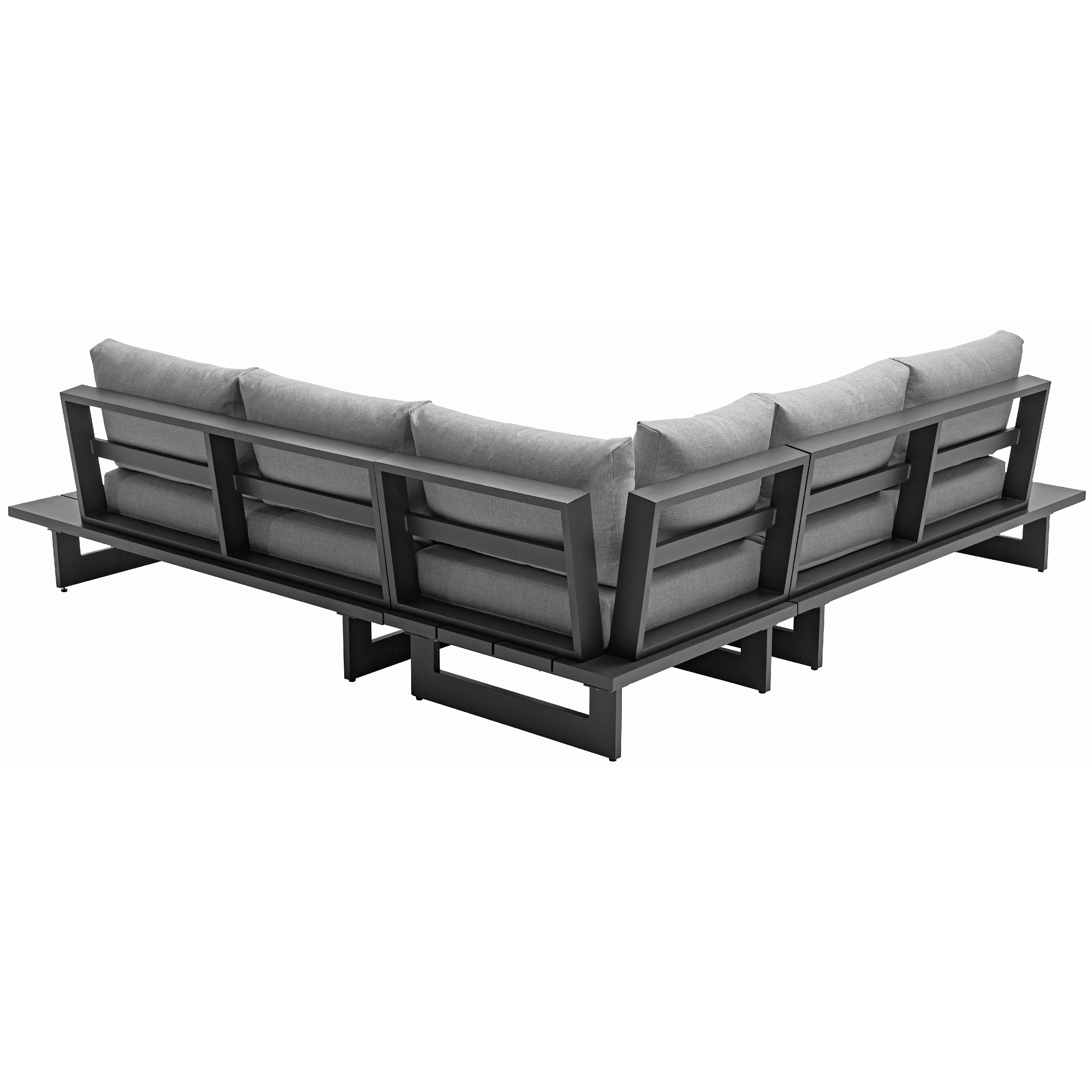 Meridian Maldives Grey Water Resistant Fabric Outdoor Patio Sectional (3 Boxes)