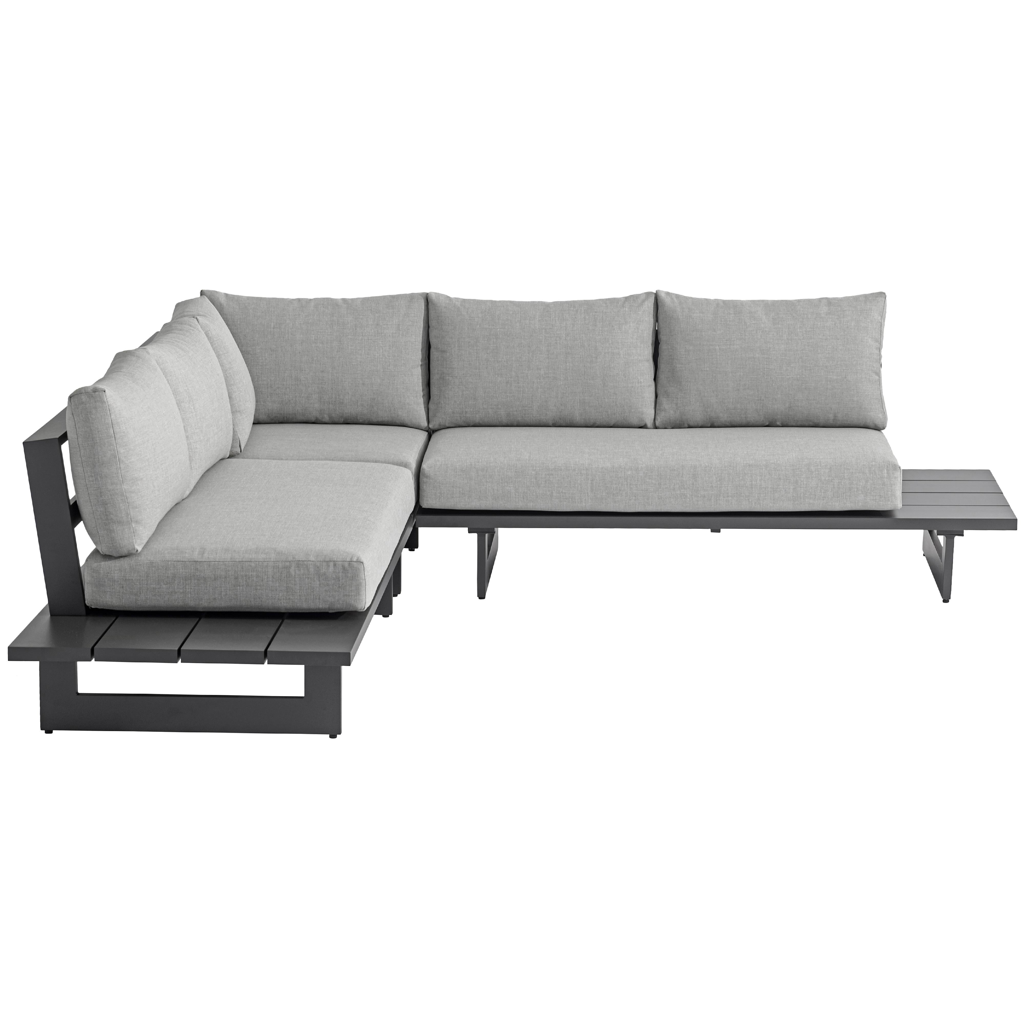 Meridian Maldives Grey Water Resistant Fabric Outdoor Patio Sectional (3 Boxes)