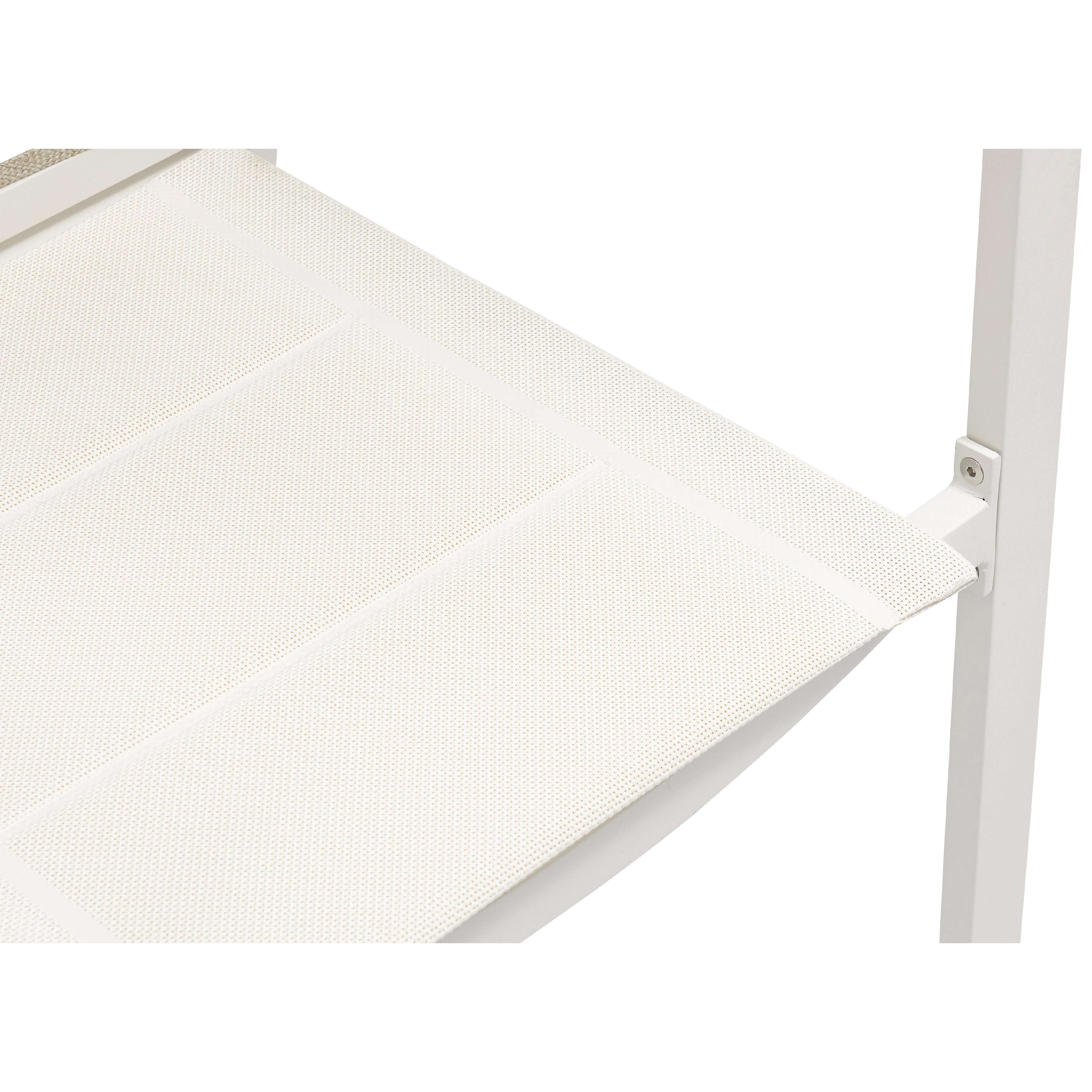 Meridian Maldives Beige Rope Fabric Outdoor Patio Dining Arm Chair
