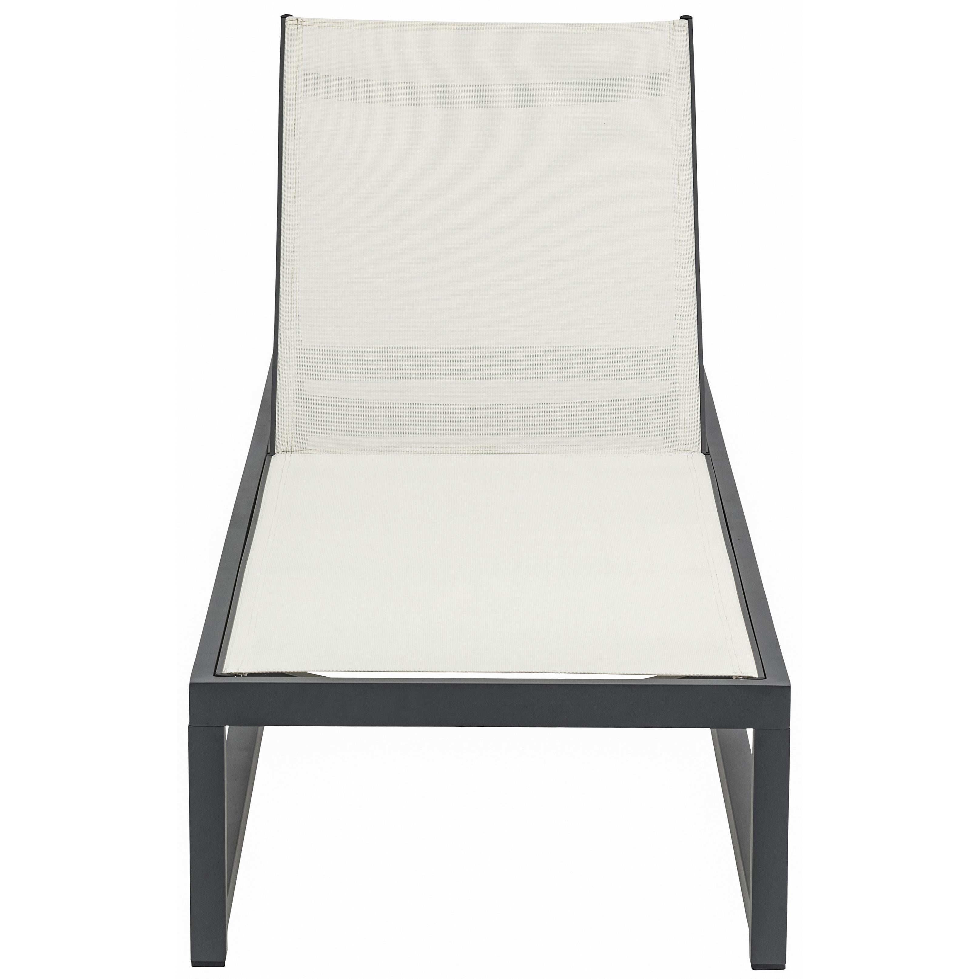 Meridian Maldives Cream Mesh Water Resistant Fabric Outdoor Patio Adjustable Sun Chaise Lounge Chair
