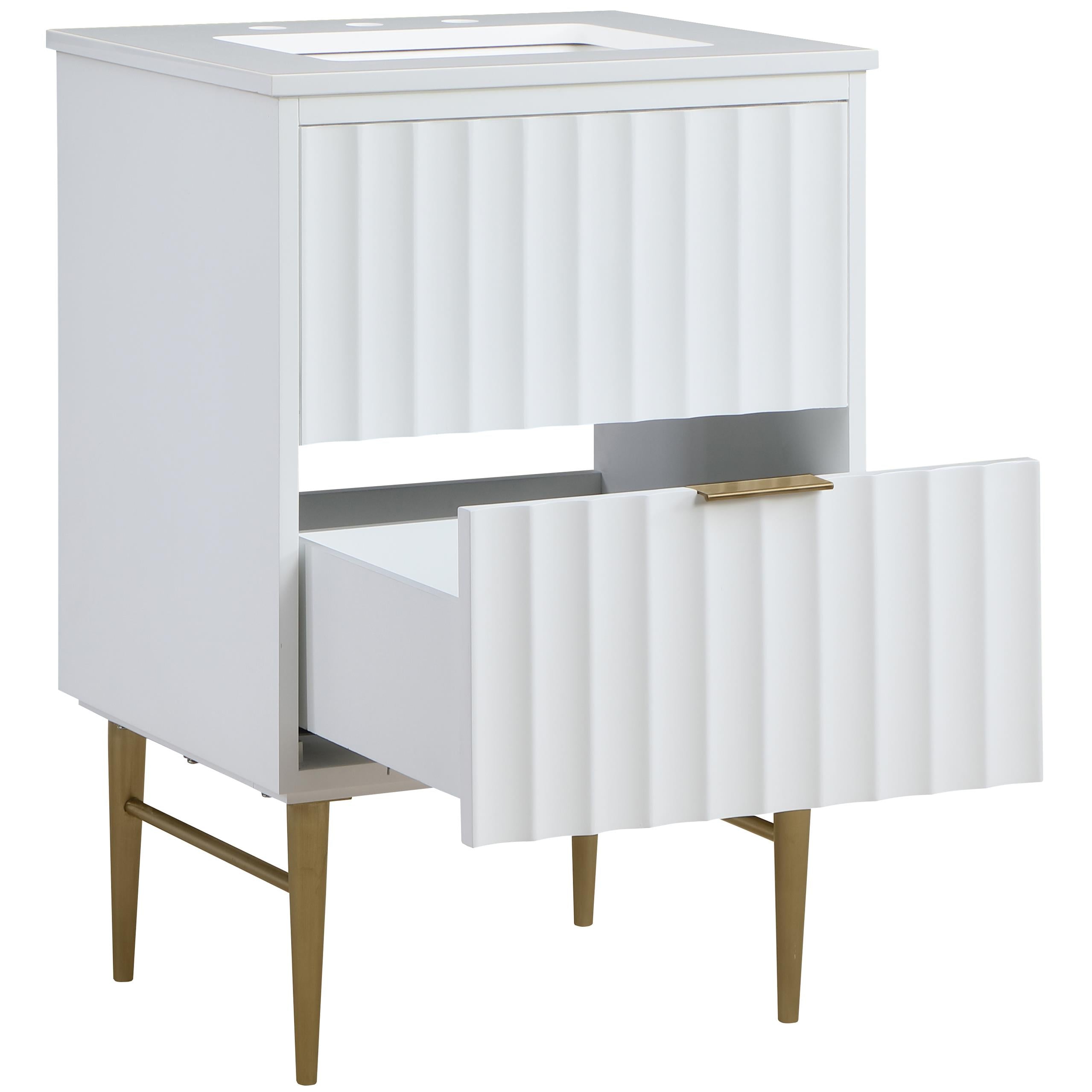 Meridian Modernist White Bathroom Vanity