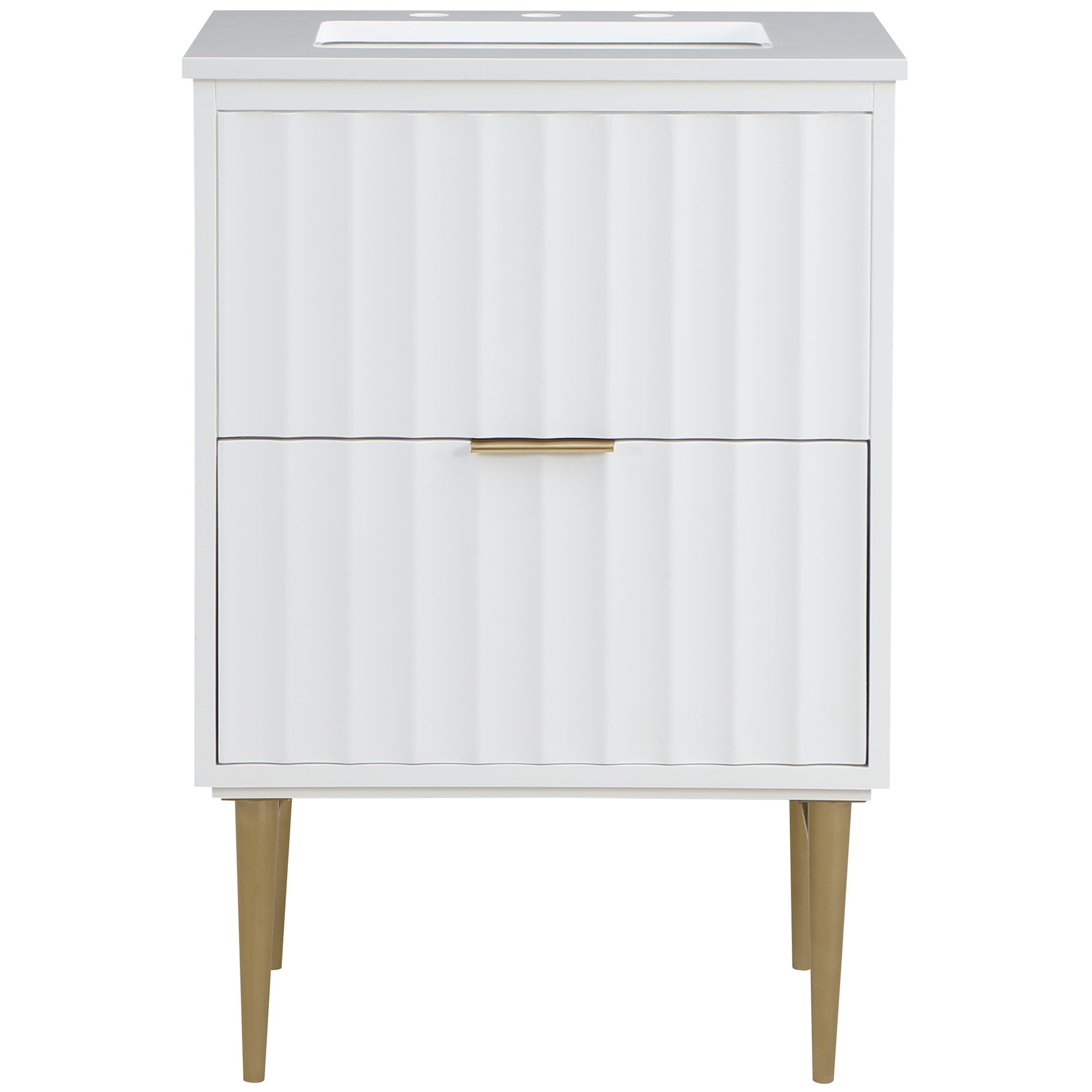 Meridian Modernist White Bathroom Vanity