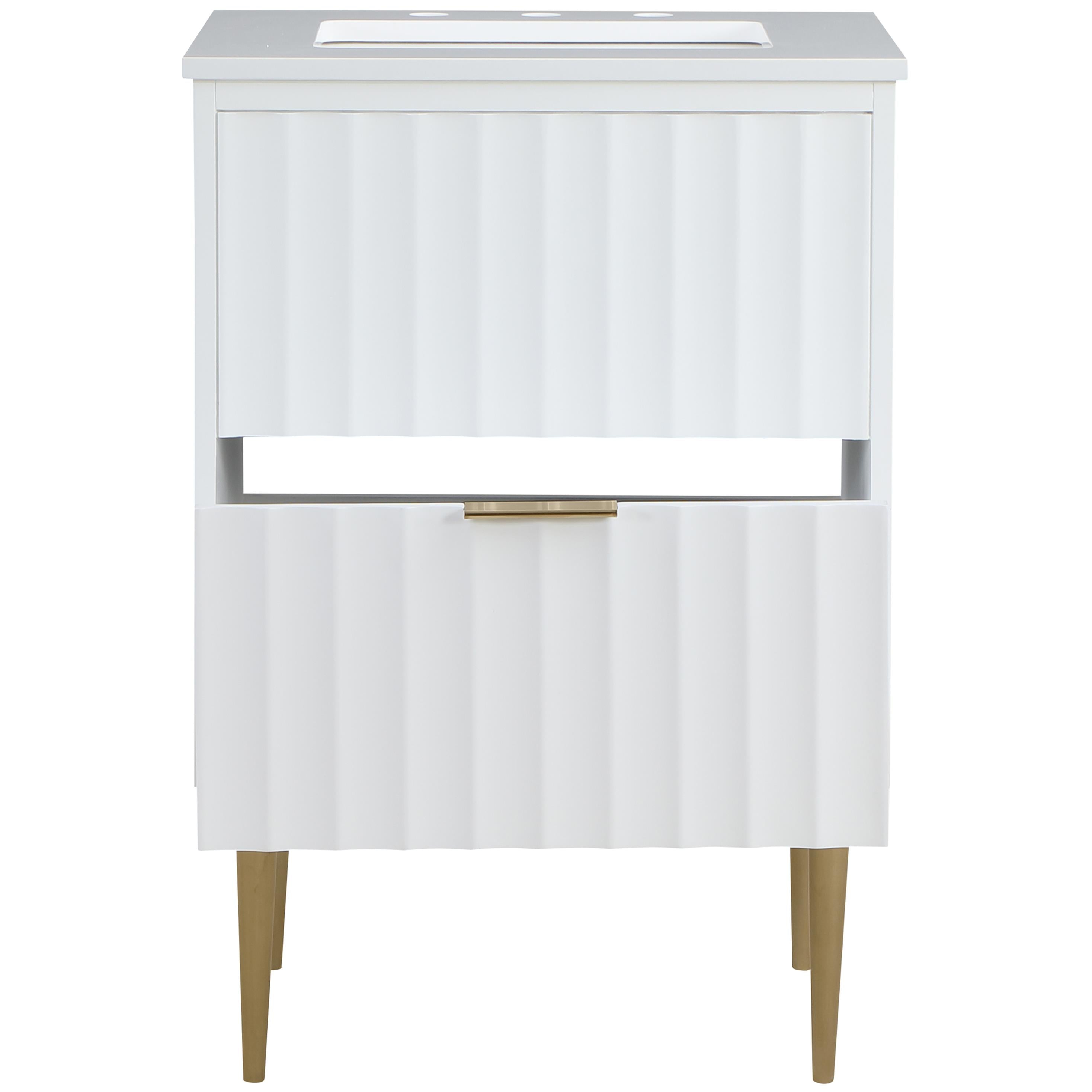 Meridian Modernist White Bathroom Vanity