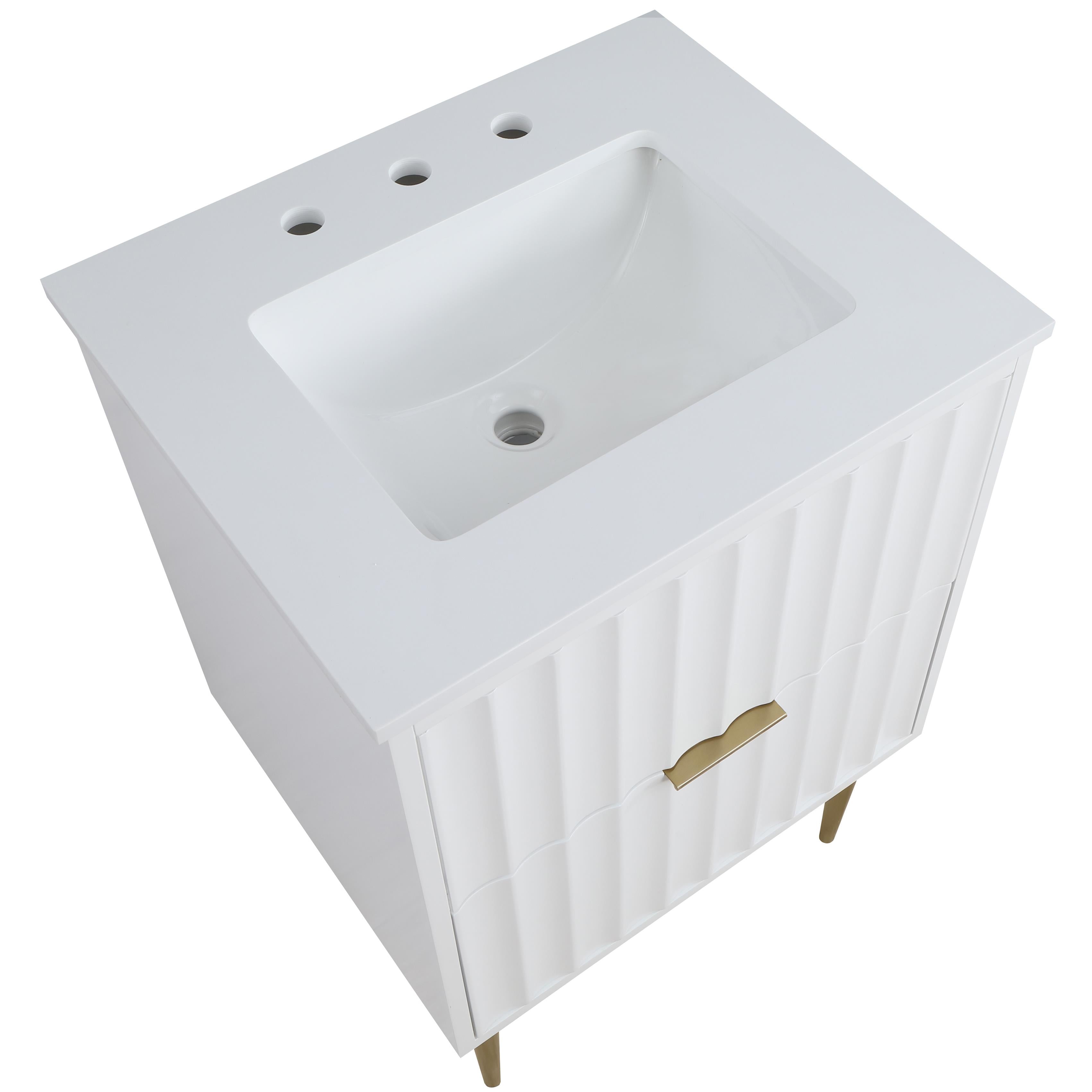Meridian Modernist White Bathroom Vanity