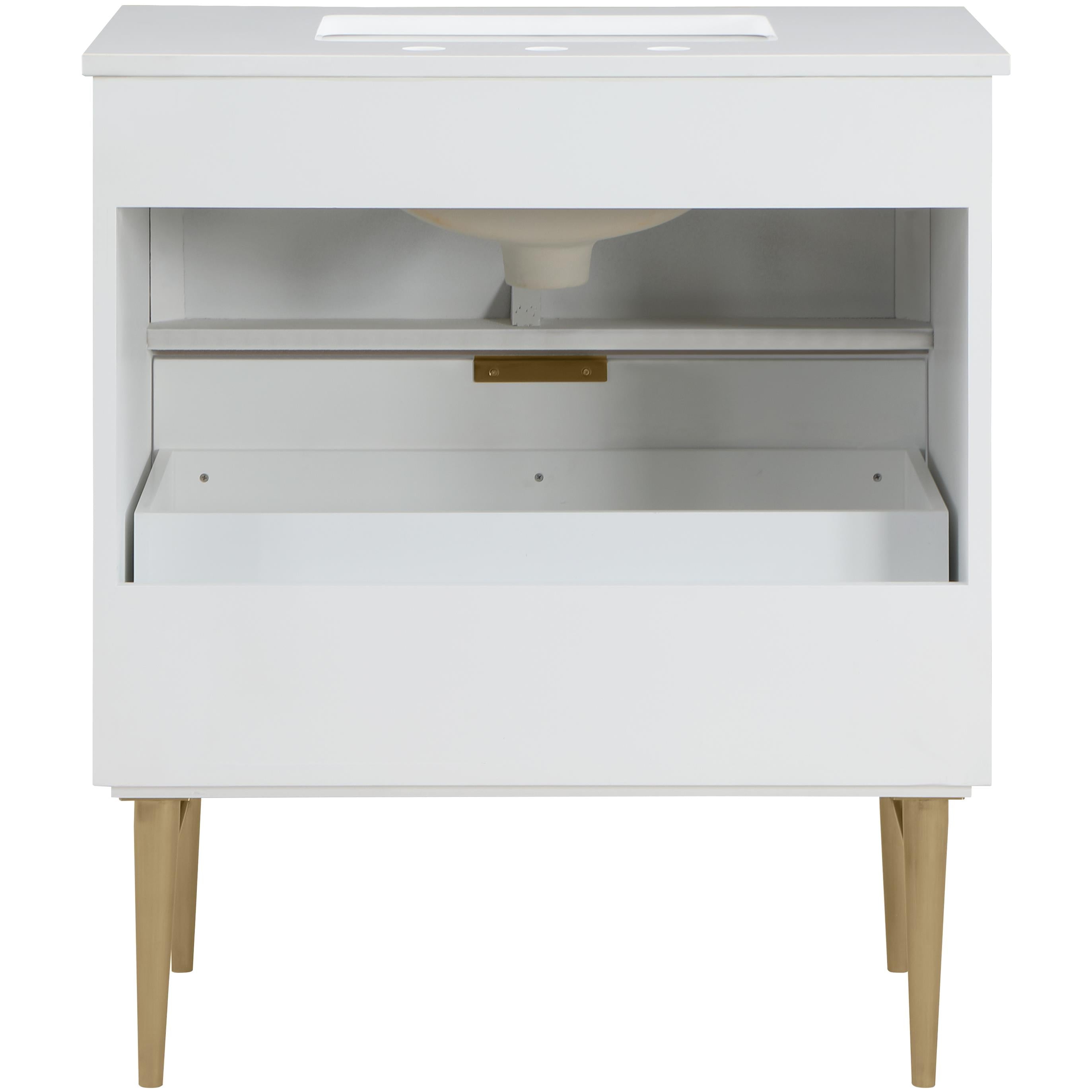 Meridian Modernist White Bathroom Vanity