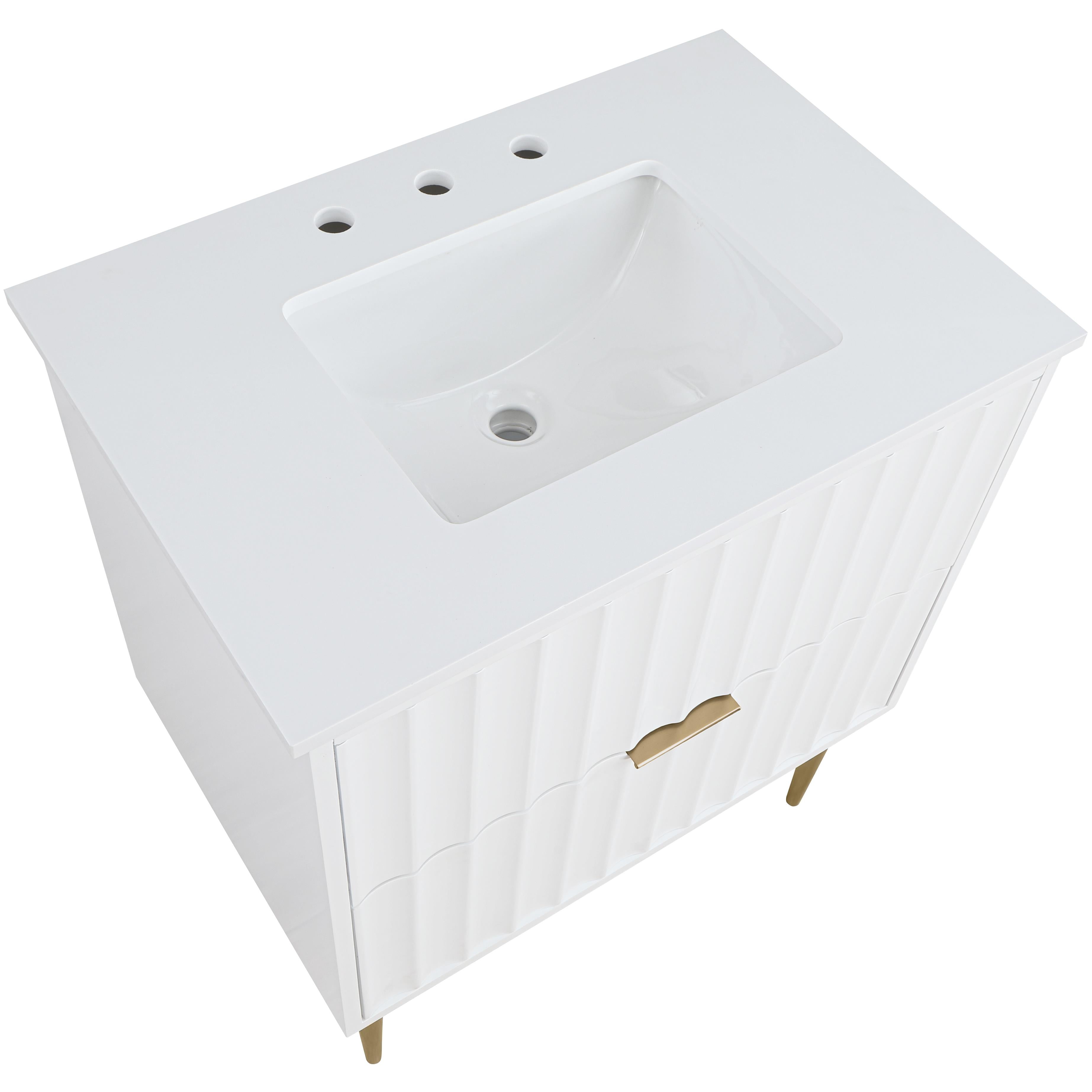 Meridian Modernist White Bathroom Vanity