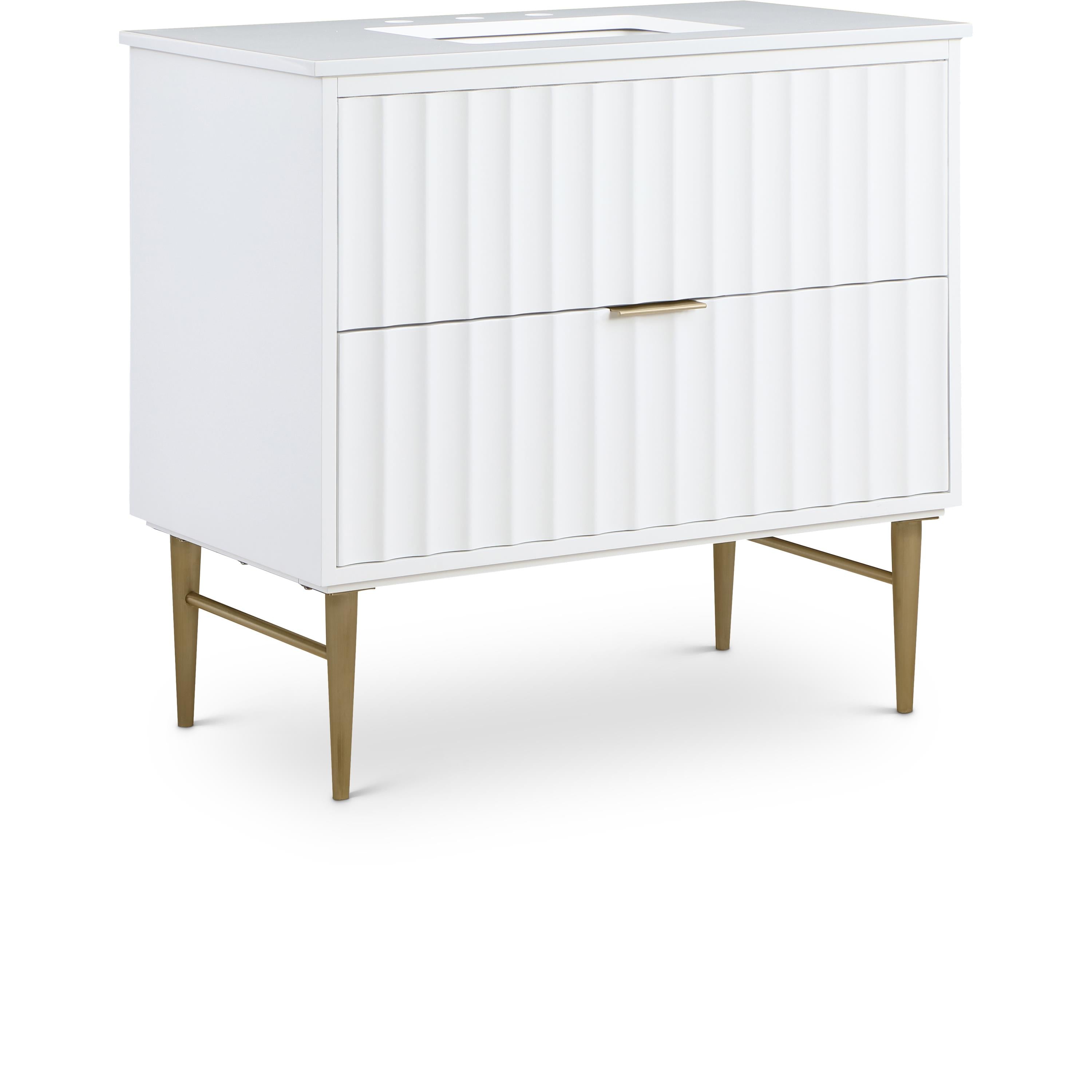 Meridian Modernist White Bathroom Vanity