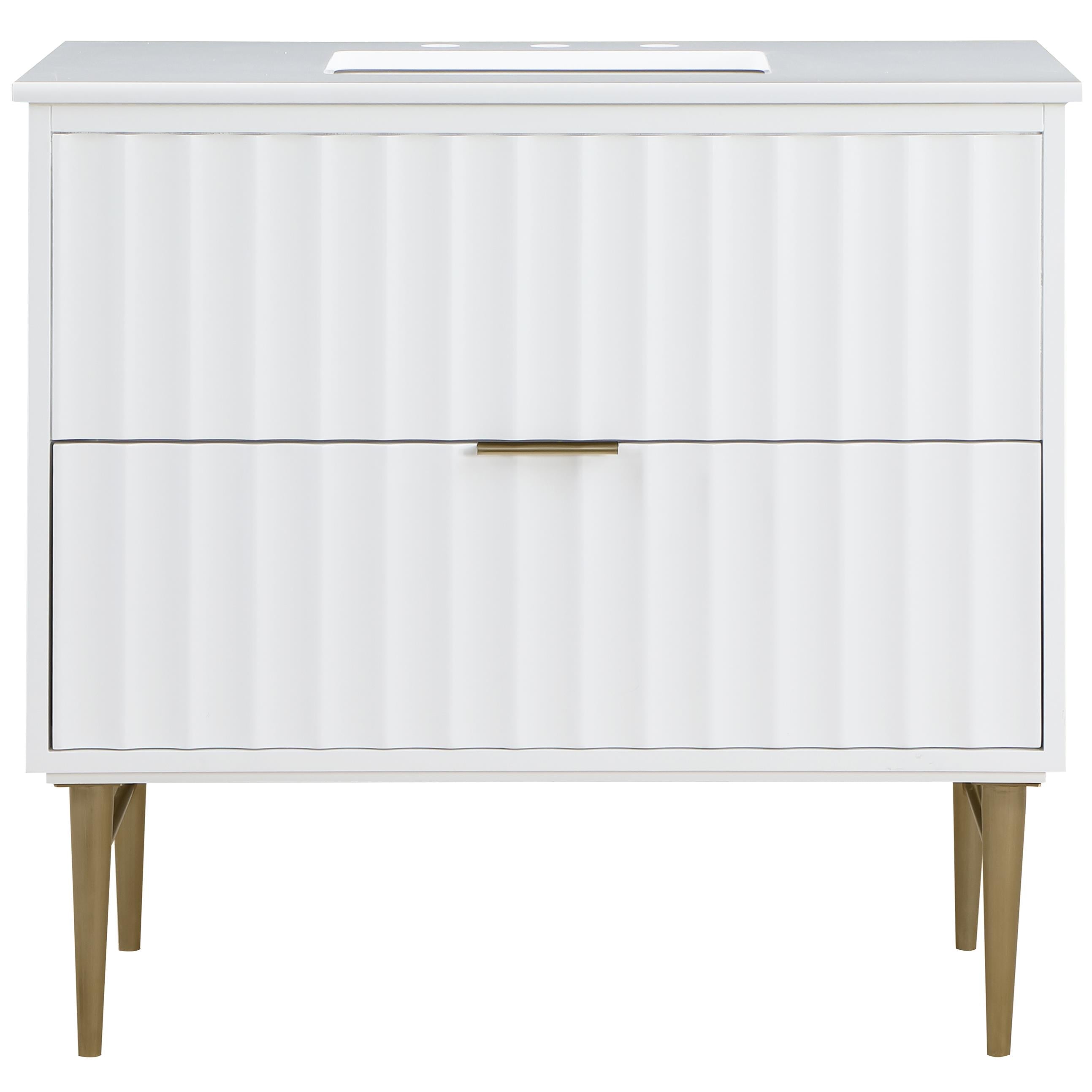 Meridian Modernist White Bathroom Vanity